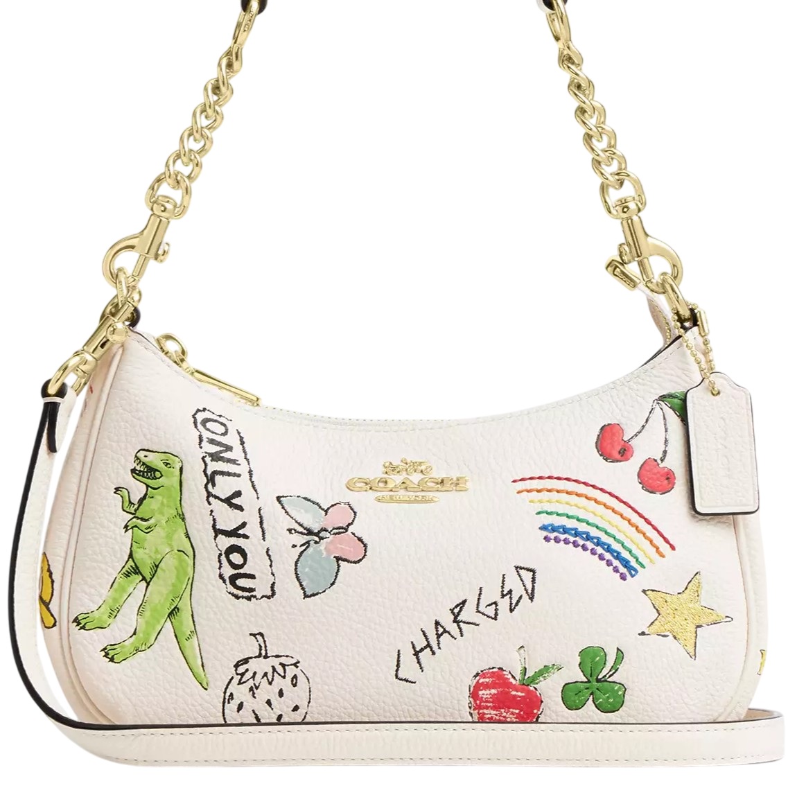 Túi xách Coach Teri Shoulder Bag Sketch Print Chalk Multi CAK17 4