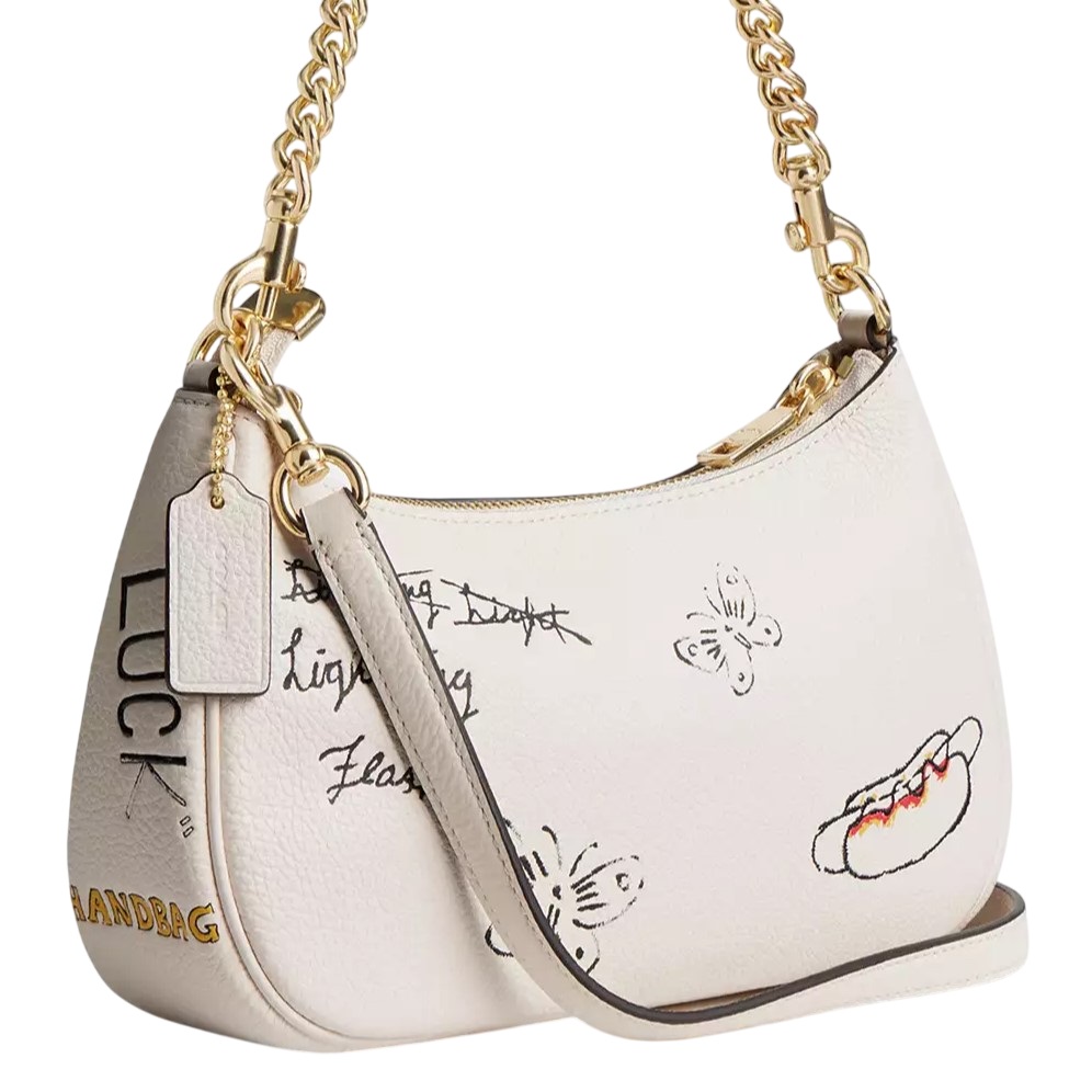 Túi xách Coach Teri Shoulder Bag Sketch Print Chalk Multi CAK17 2