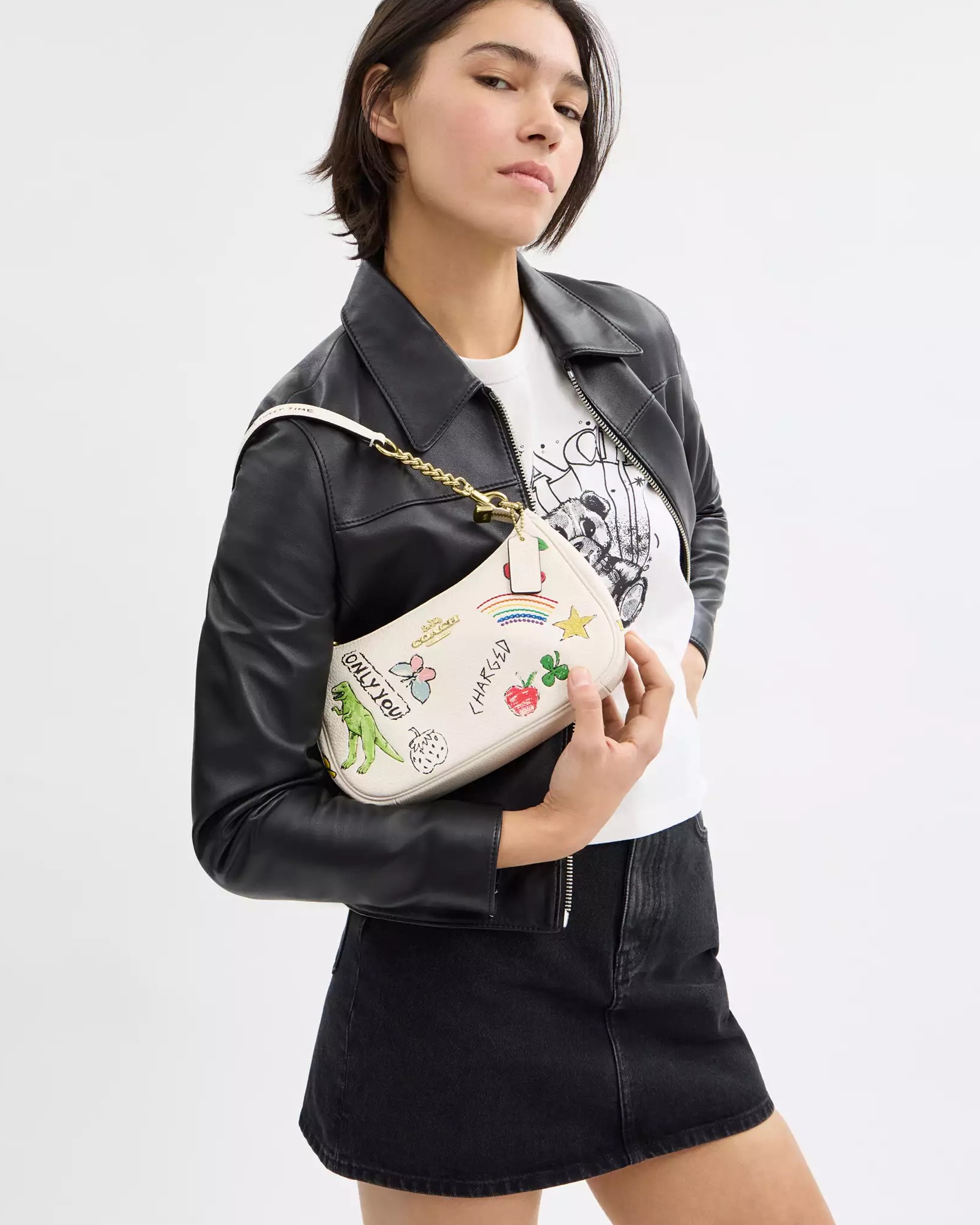 Túi xách Coach Teri Shoulder Bag Sketch Print Chalk Multi CAK17 6