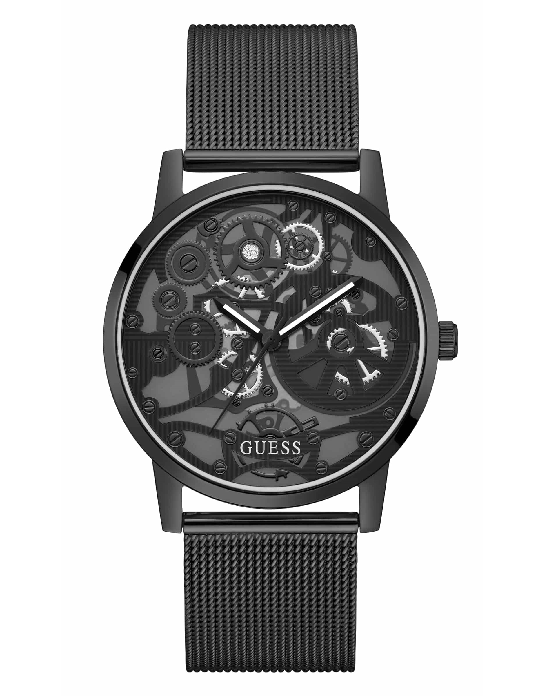 Đồng hồ nam dây kim loại đen Guess Analog Watch For Men BlackMesh Polished Bracelet GW0538G3 10