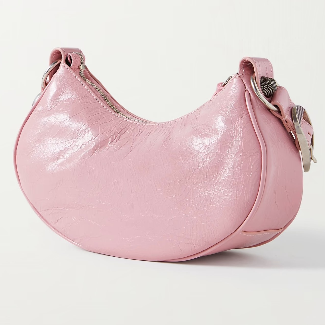 TÚI XÁCH NỮ BALENCIAGA PINK LE CAGOLE XS STUDDED CRINKLED LEATHER SHOULDER BAG 5
