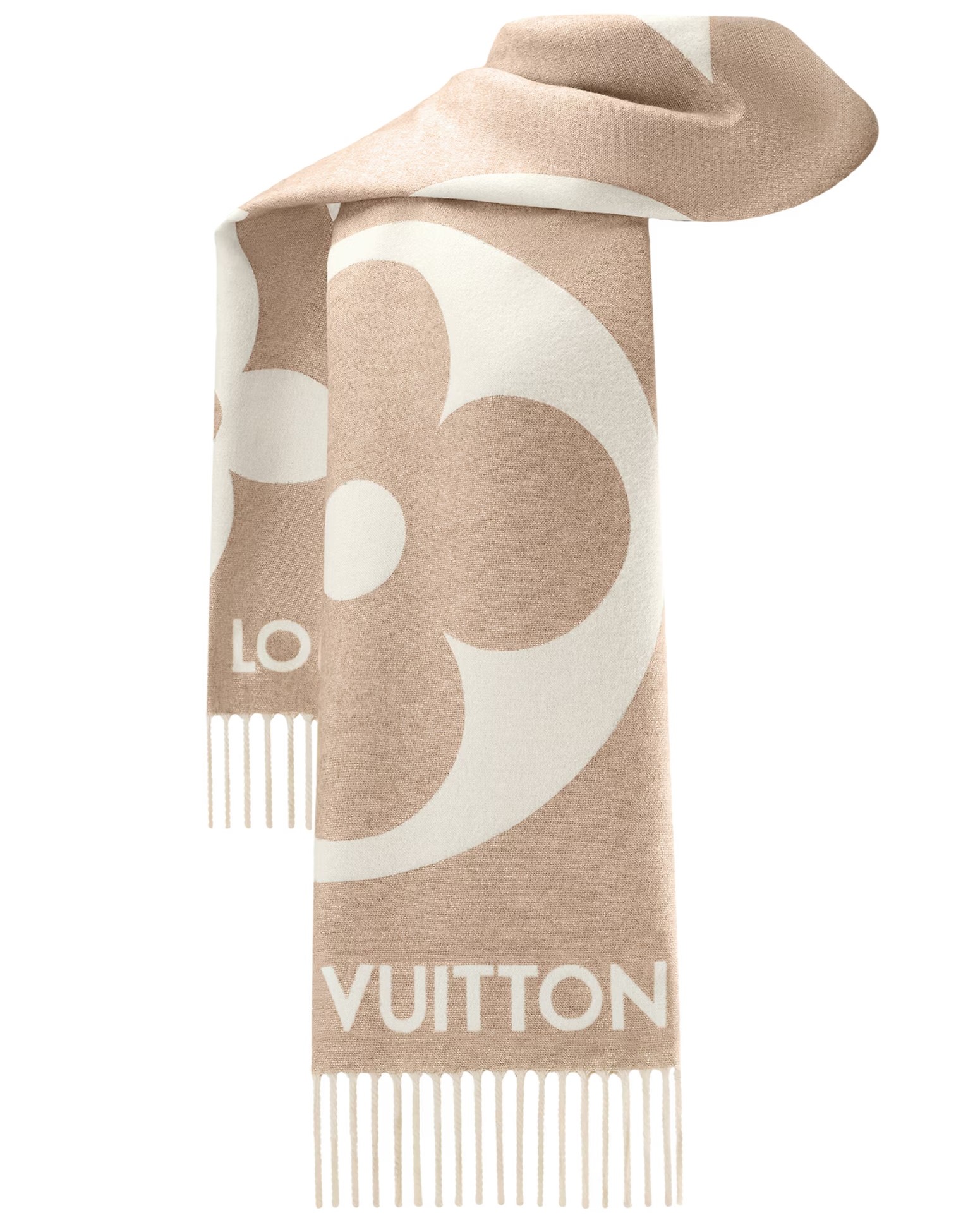 Khăn choàng nữ Louis Vuitton The Ultimate Shine Scarf Beige 6