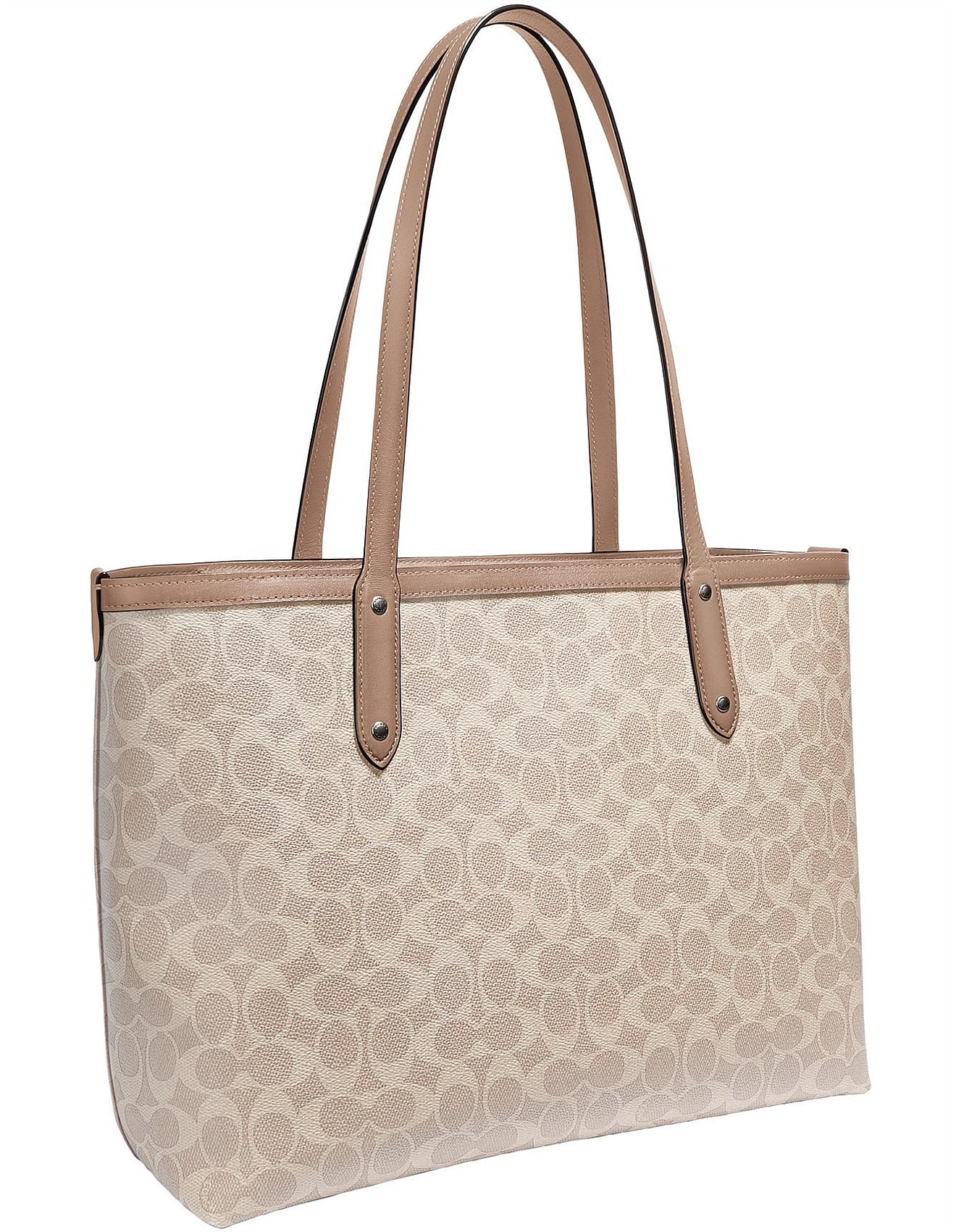 Túi xách Coach Central Tote With Zip In Signature Canvas Sand Taupe 69422 3