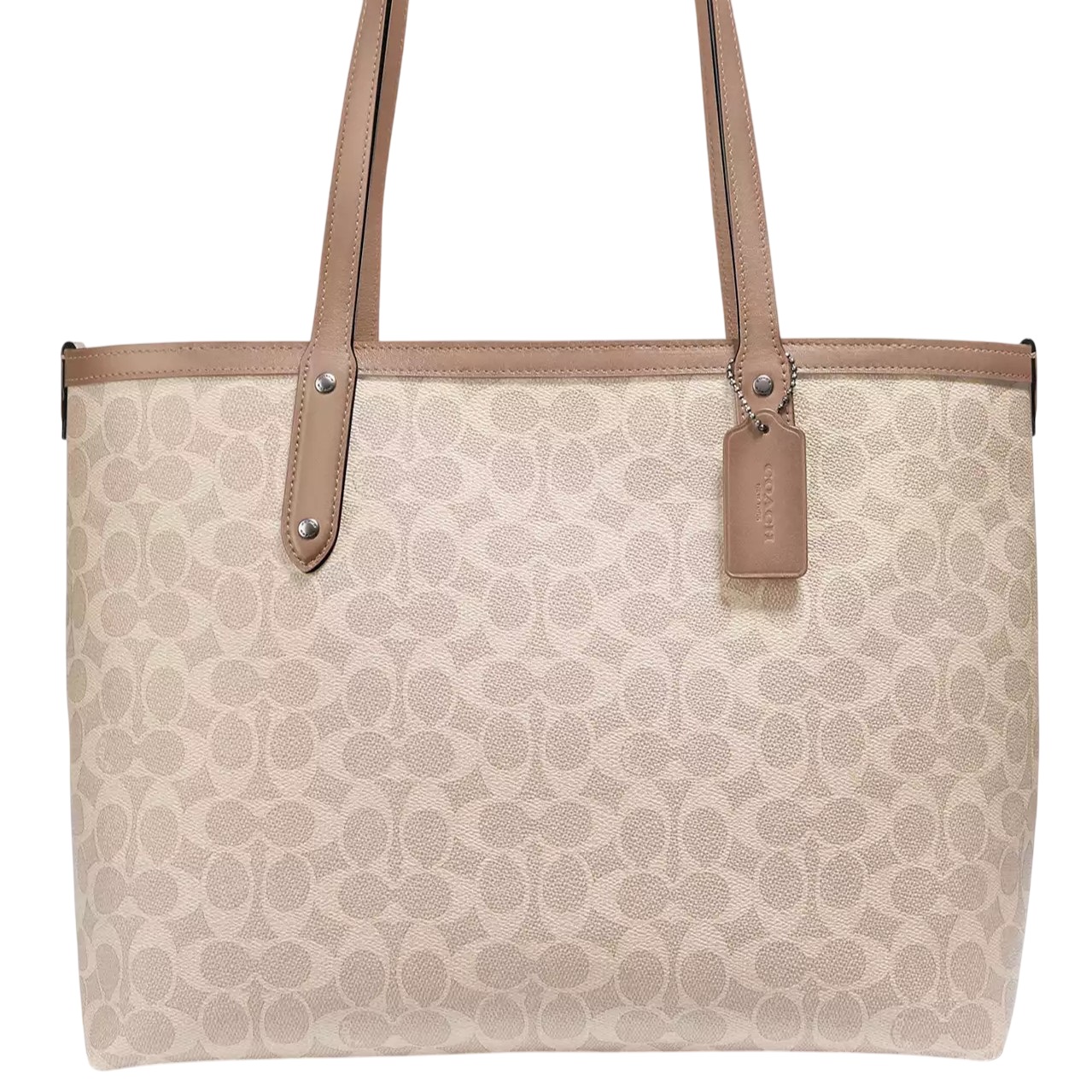 Túi xách Coach Central Tote With Zip In Signature Canvas Sand Taupe 69422 5