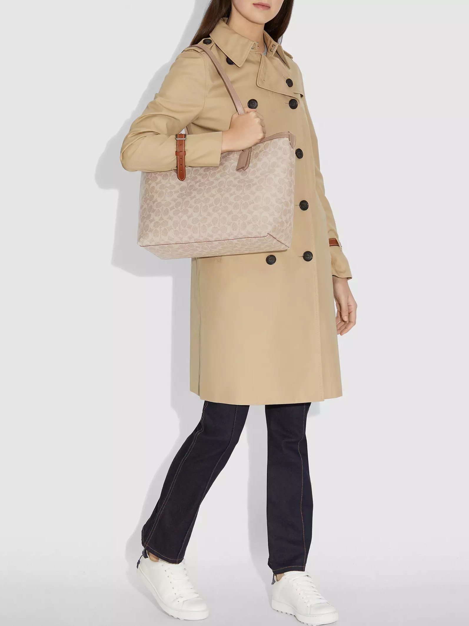 Túi xách Coach Central Tote With Zip In Signature Canvas Sand Taupe 69422 1