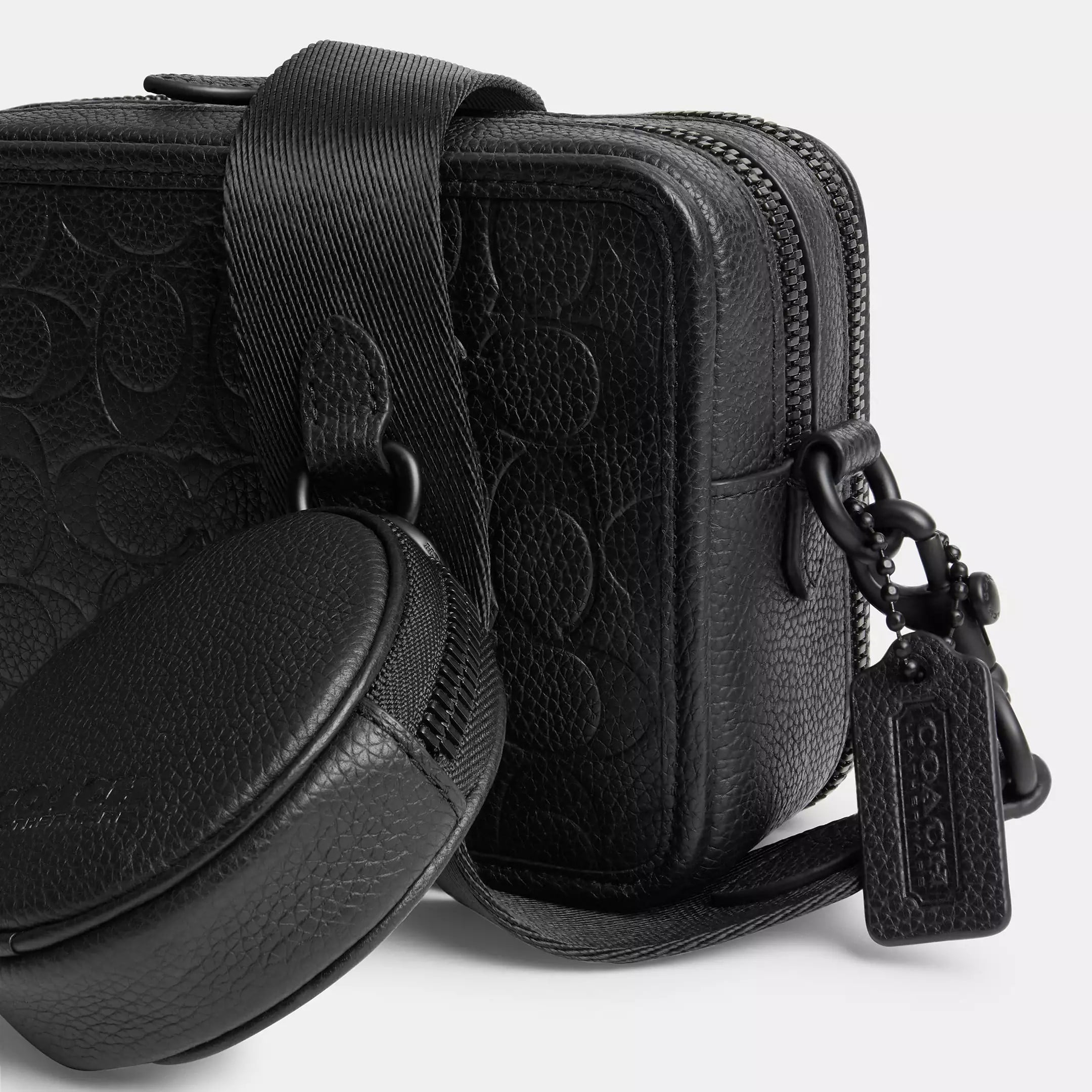 TÚI ĐEO CHÉO COACH NAM CHARTER CROSSBODY WITH HYBRID POUCH IN BLACK SIGNATURE LEATHER CP268 1