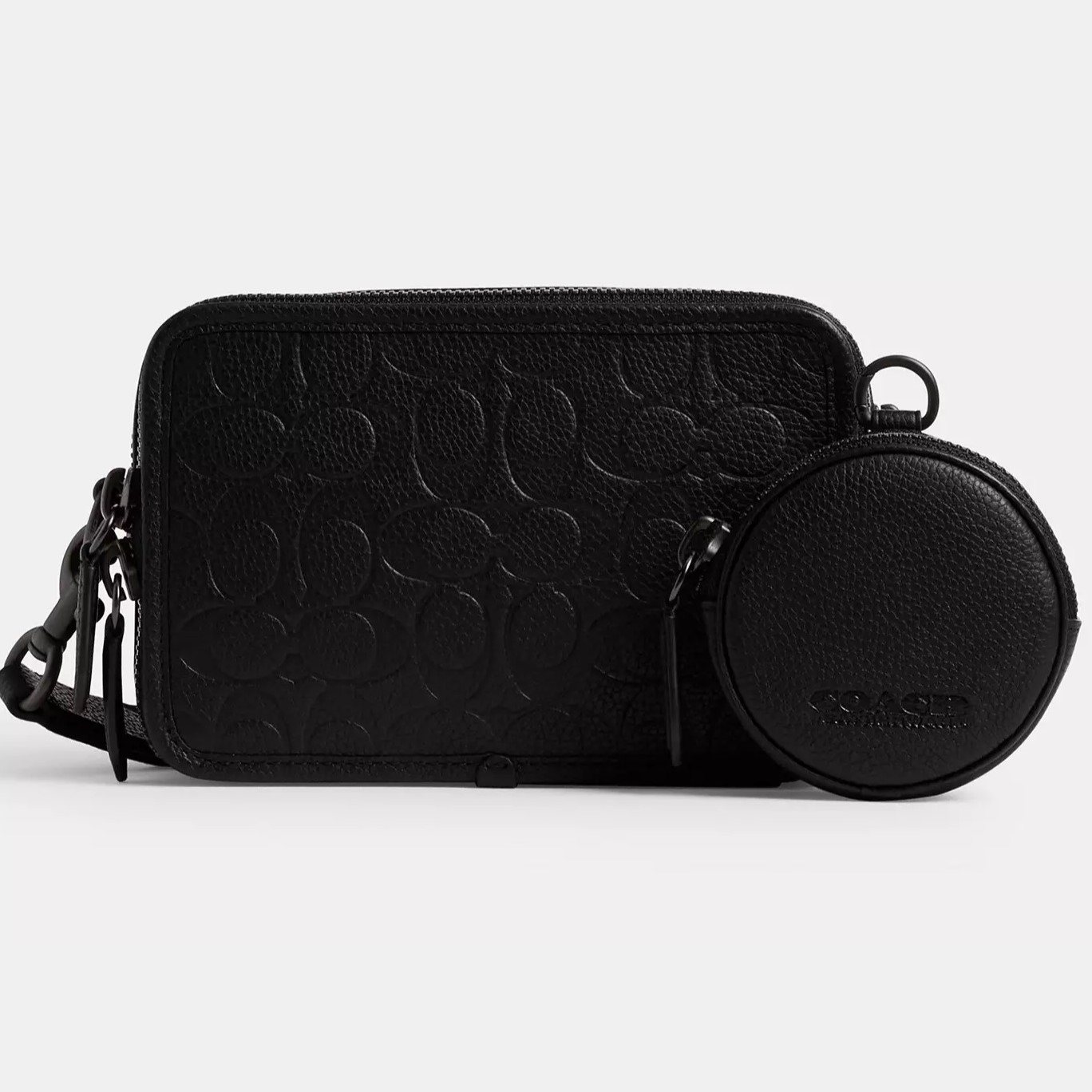TÚI ĐEO CHÉO COACH NAM CHARTER CROSSBODY WITH HYBRID POUCH IN BLACK SIGNATURE LEATHER CP268 4