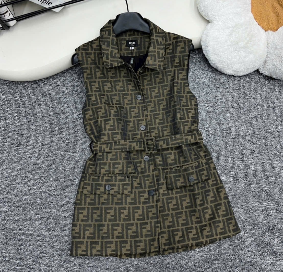 Áo gile nữ thời trang Fendi kèm thắt lưng 2
