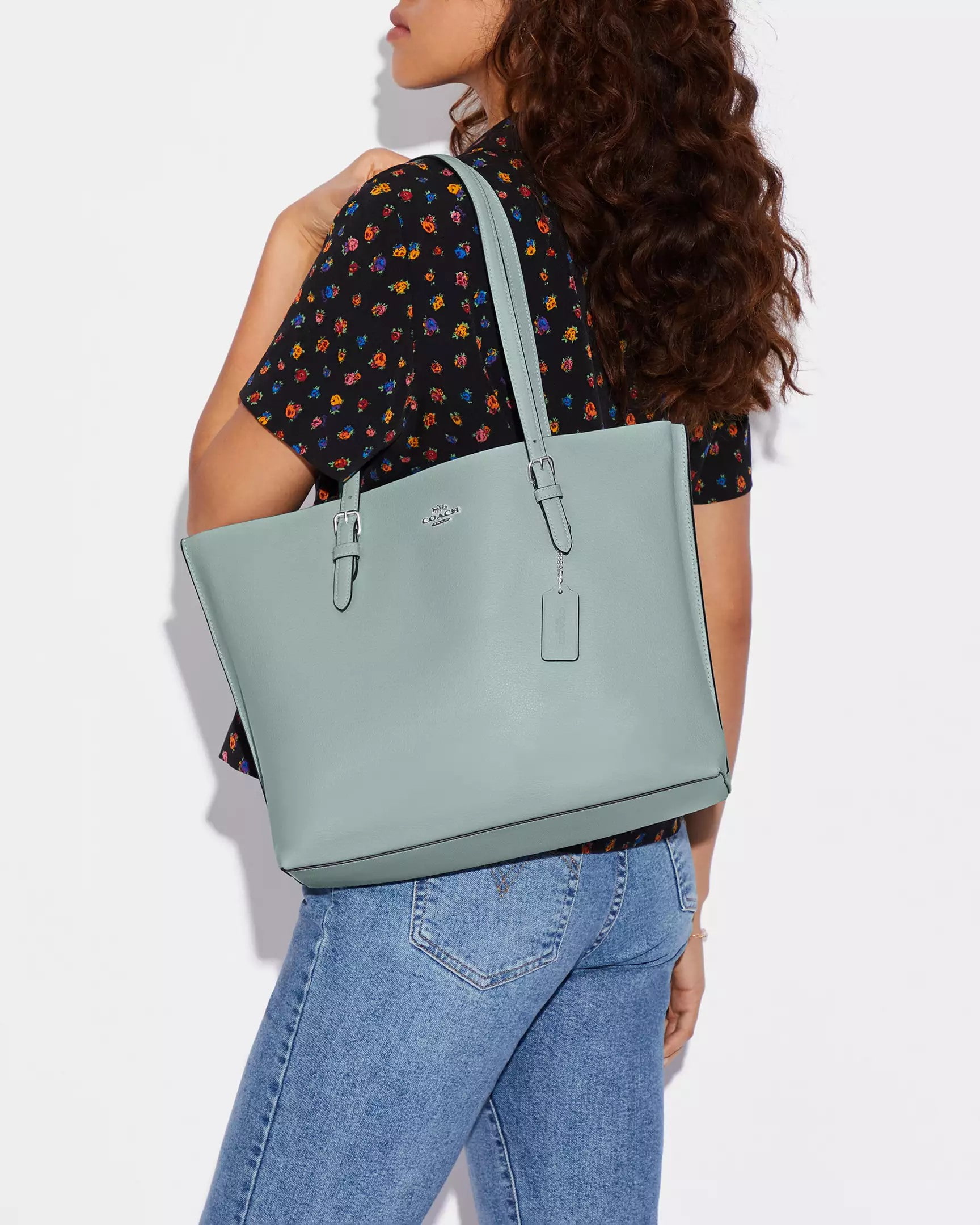 Túi xách Coach nữ Mollie Tote Bag Light Teal Silver 1671 6