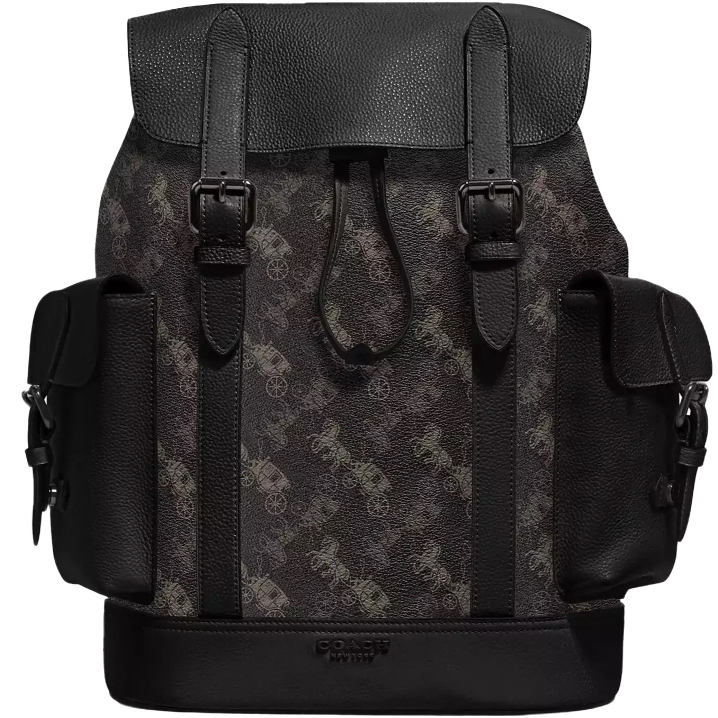 Balo Coach Hudson Backpack With Horse And Carriage Print Black Multi 89897 1