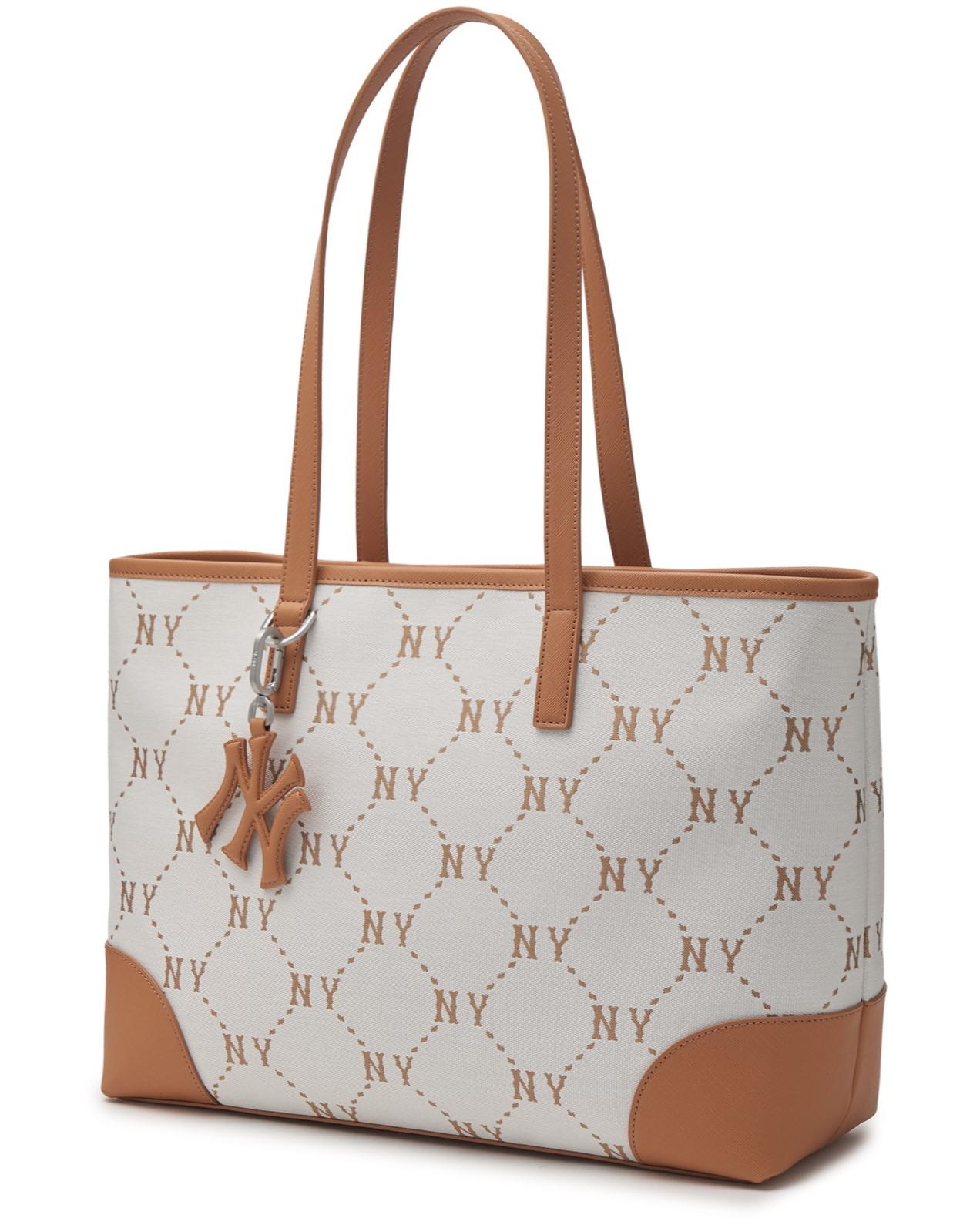 TÚI XÁCH NỮ TOTE MLB KOREA DIAMOND MONOGRAM JACQUARD LARGE TOTE BAG NEW YORK YANKEES BROWN 3AORL014N-50CRS 8