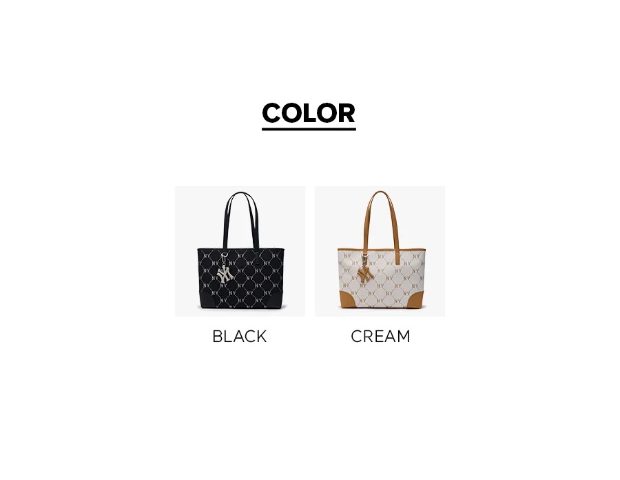 TÚI XÁCH NỮ TOTE MLB KOREA DIAMOND MONOGRAM JACQUARD LARGE TOTE BAG NEW YORK YANKEES BROWN 3AORL014N-50CRS 9