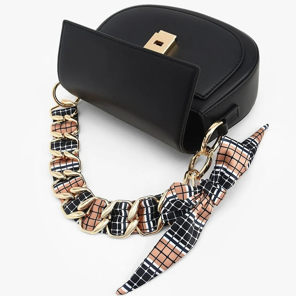 TÚI ĐEO CHÉO NỮ CHARLES KEITH NẮP GẬP SATIN SCARF LEATHER 4