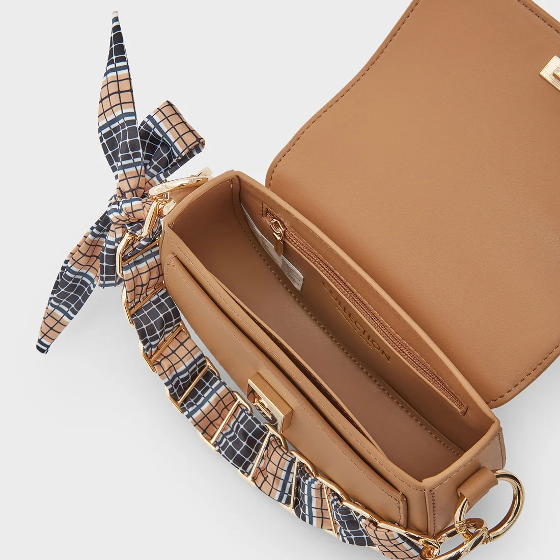 TÚI ĐEO CHÉO NỮ CHARLES KEITH NẮP GẬP SATIN SCARF LEATHER 28
