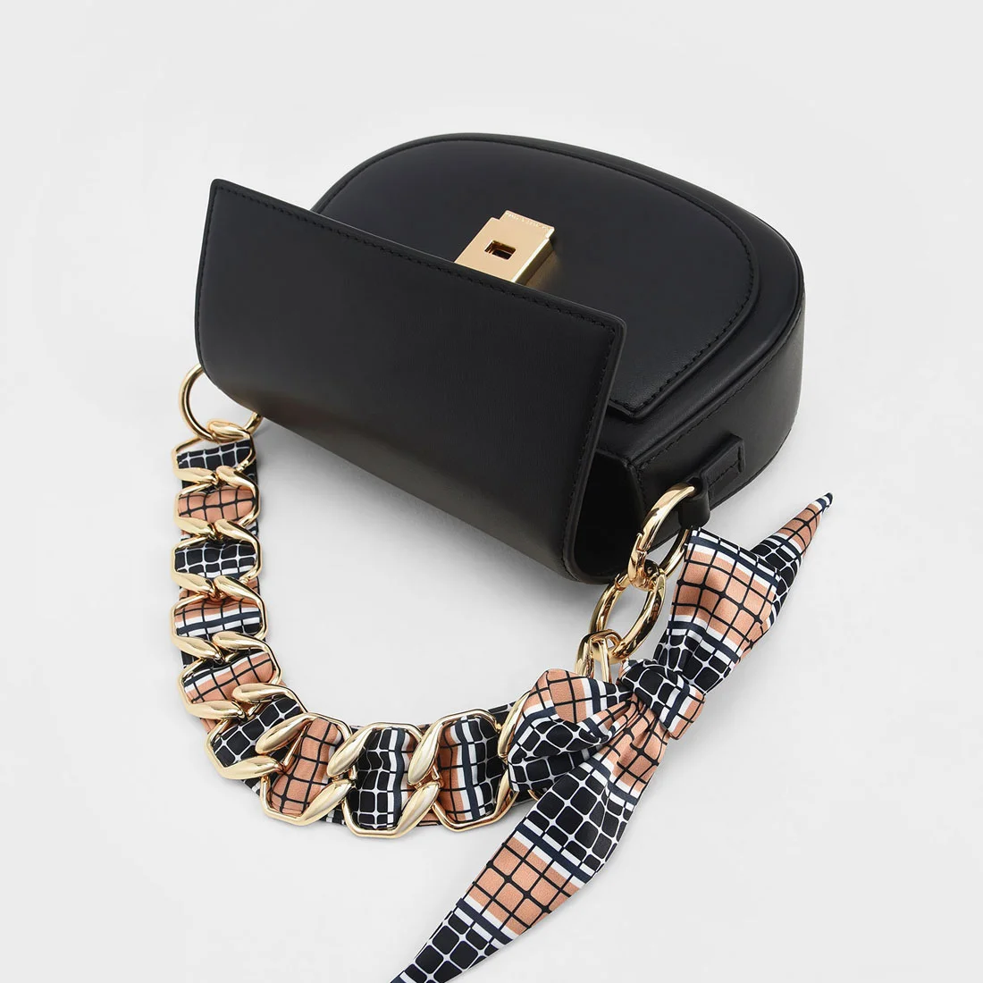 TÚI ĐEO CHÉO NỮ CHARLES KEITH NẮP GẬP SATIN SCARF LEATHER 31