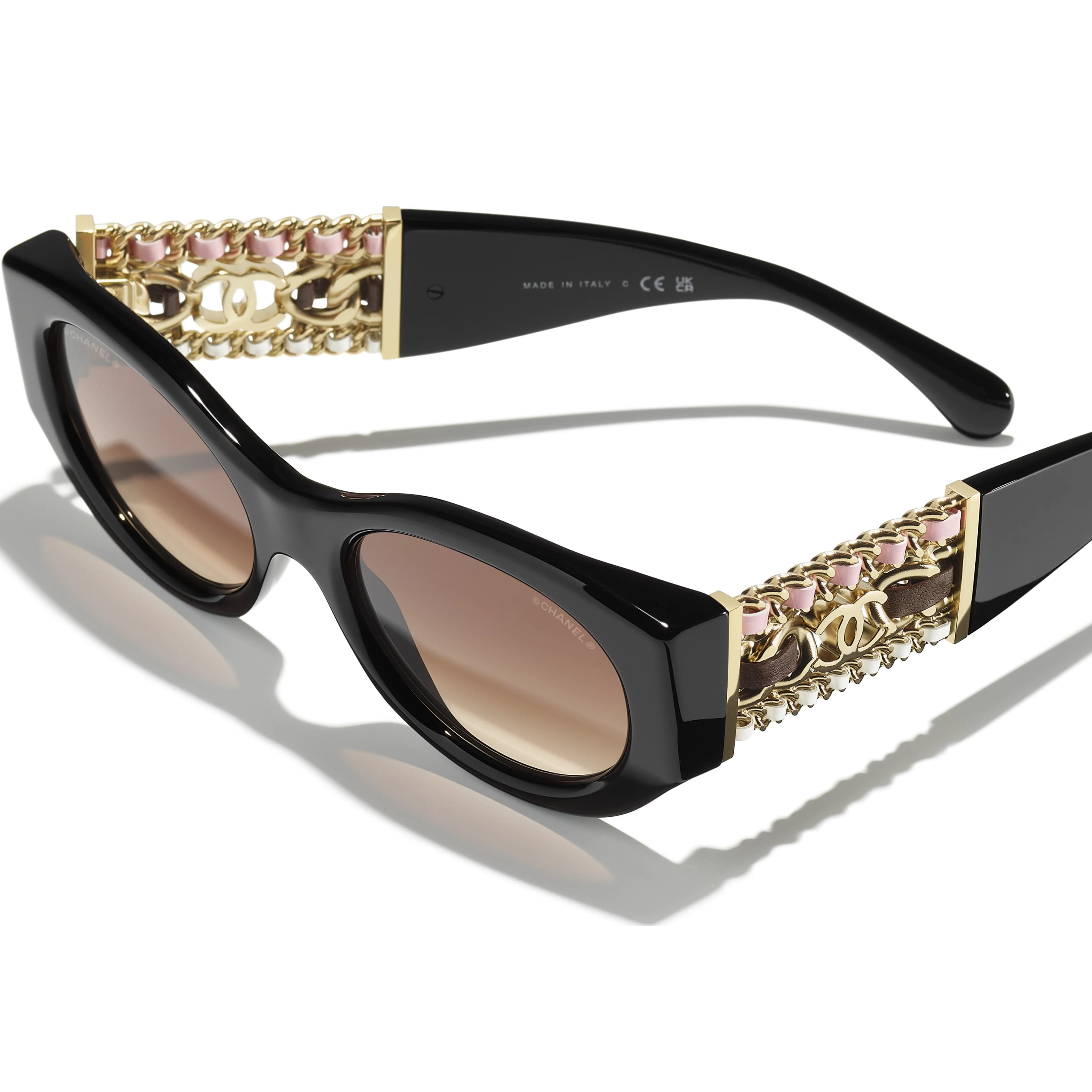 Kính mát Chanel Oval Sunglasses Black Lenses Black Gradient 4