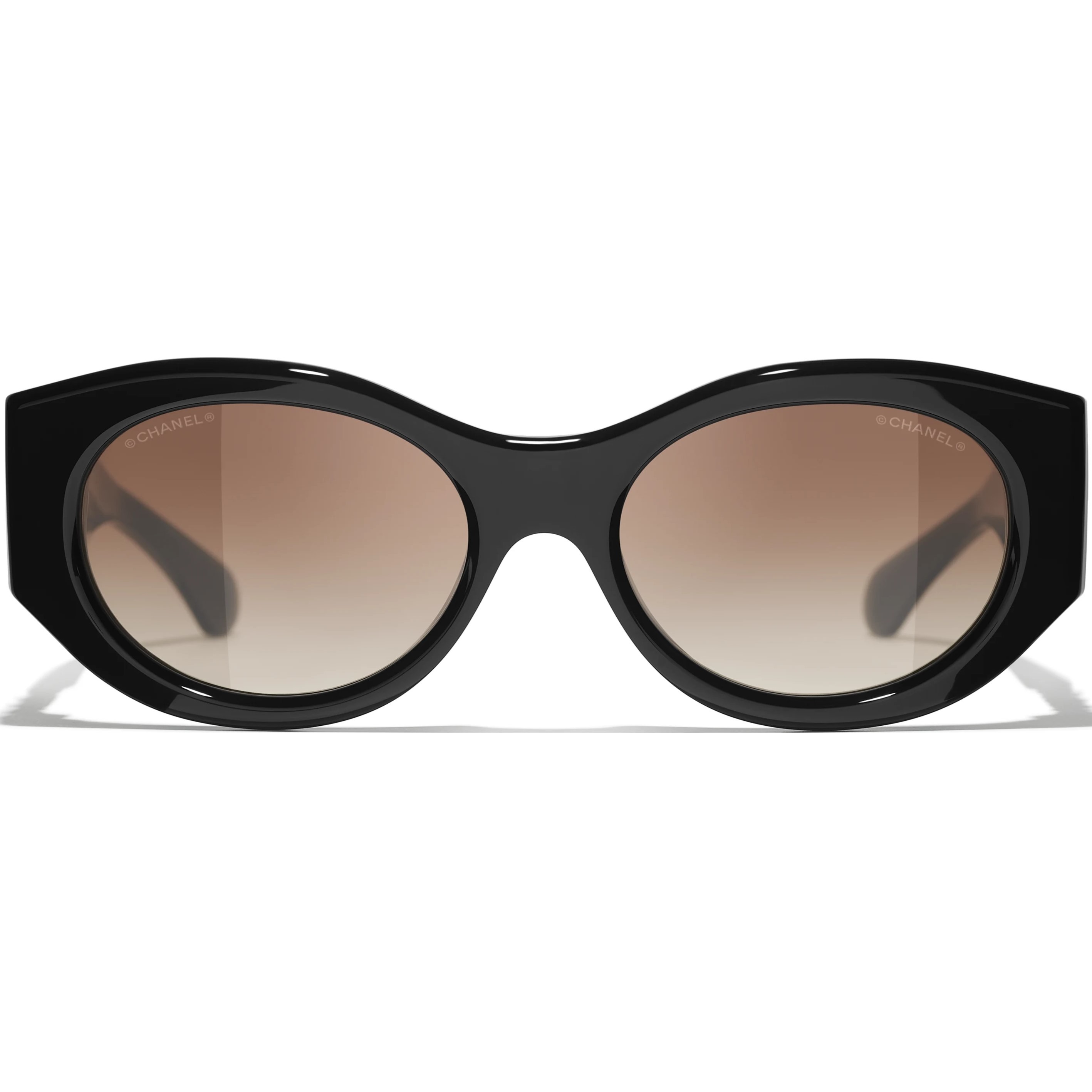 Kính mát Chanel Oval Sunglasses Black Lenses Black Gradient 2