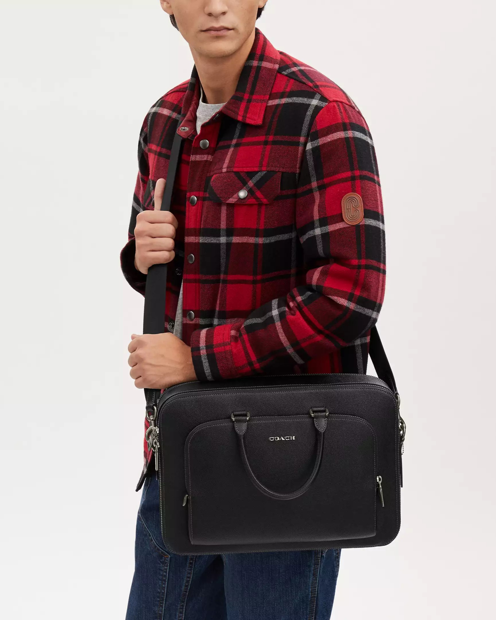 CẶP CÔNG SỞ COACH ETHAN BRIEF BLACK CROSSGRAIN LEATHER CR275 4