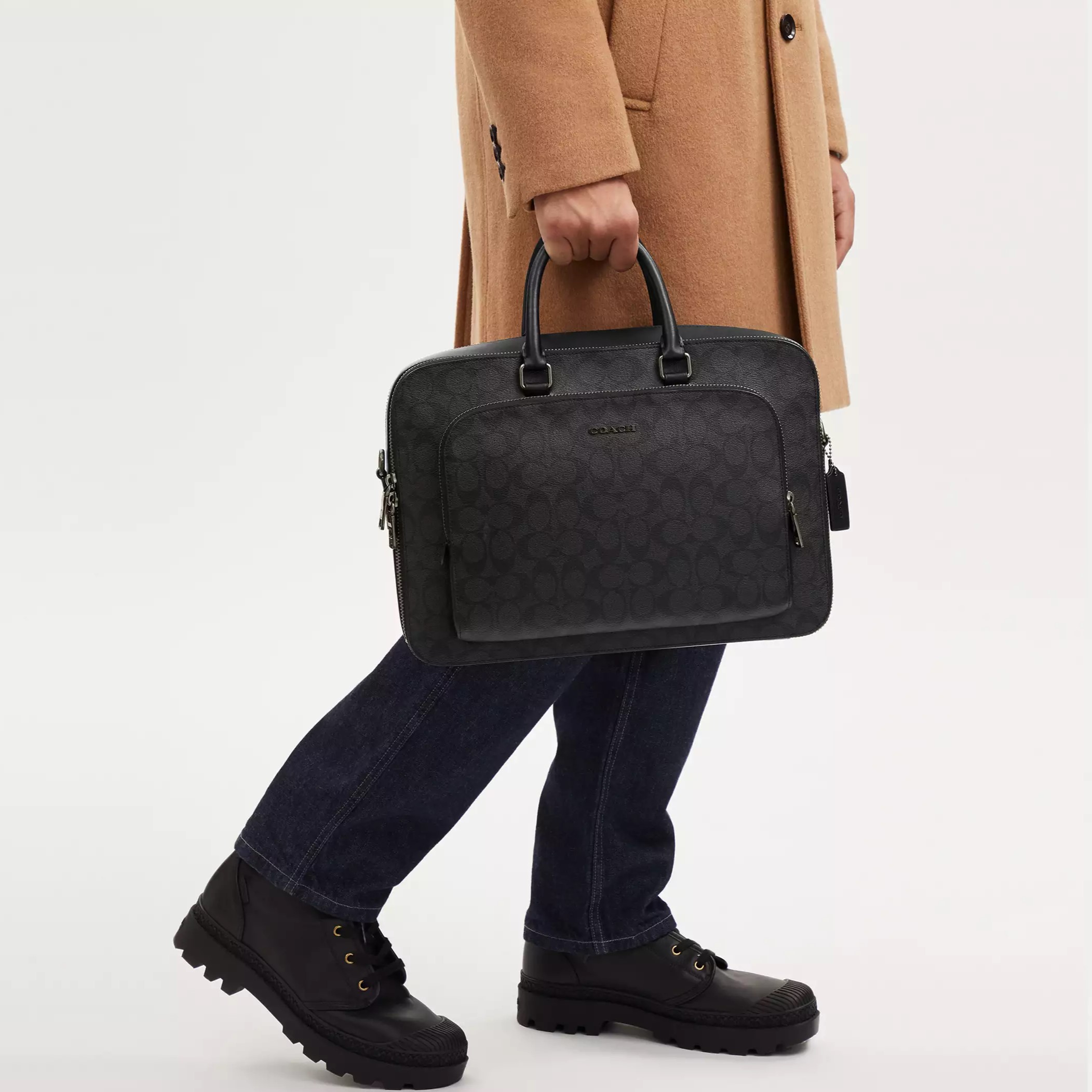 TÚI DÁNG CẶP LAPTOP NAM COACH ETHAN BRIEF IN SIGNATURE CANVAS CR274 6