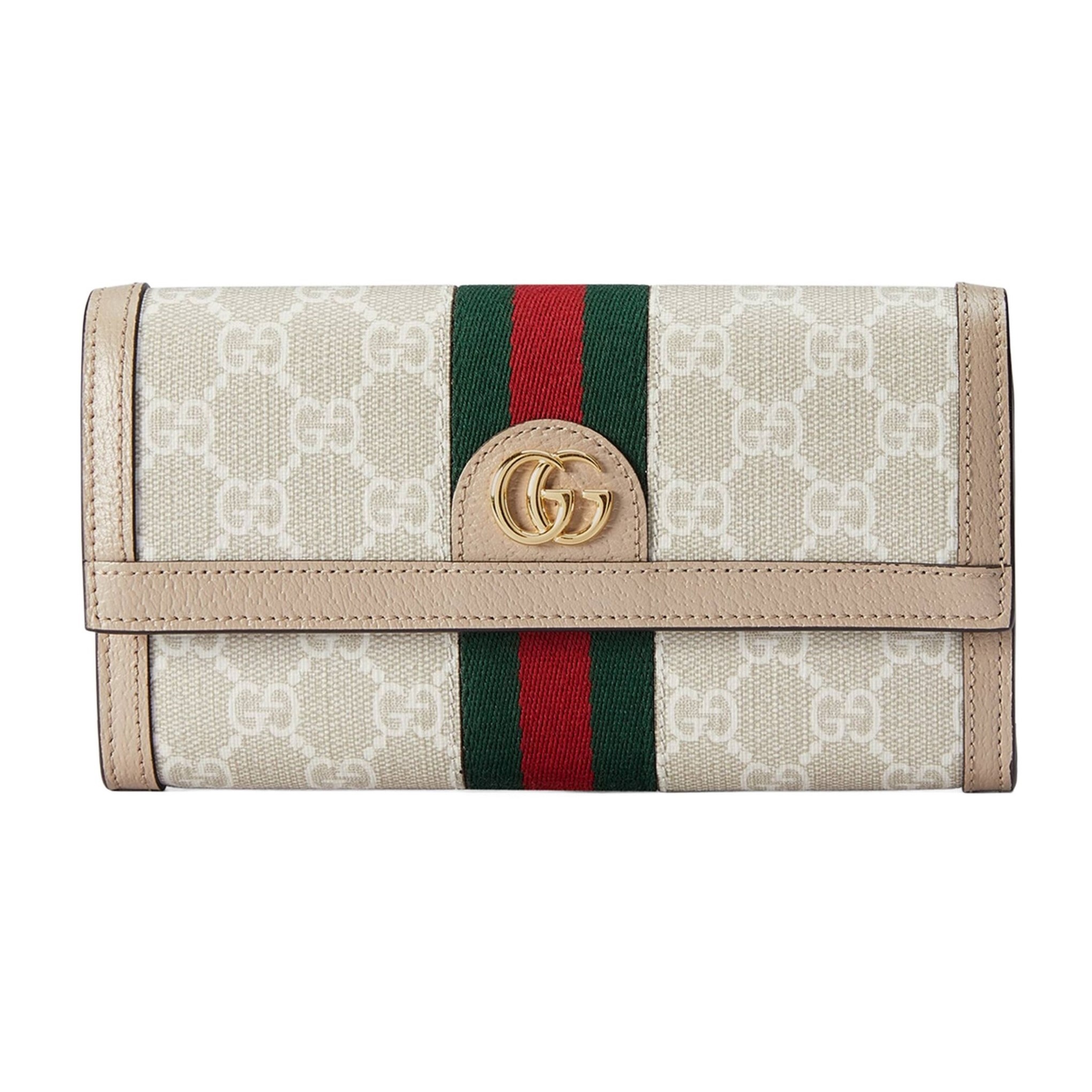 VÍ NỮ DÀI NẤP GẬP GUCCI OPHIDIA GG CONTINENTAL WALLET WITH BEIGE AND WHITE GG SUPREME CANVAS 3