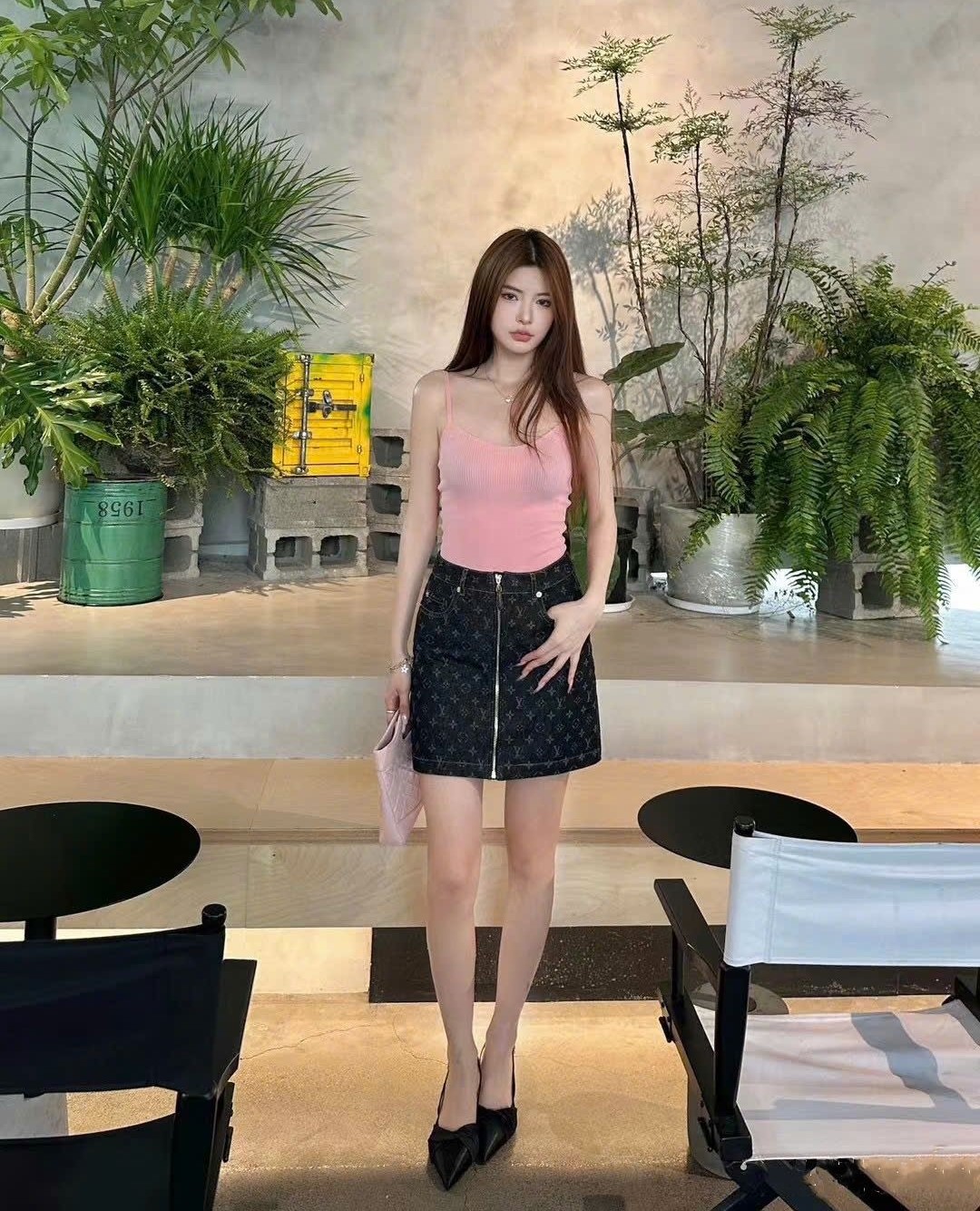 Váy nữ ngắn jean LV 3