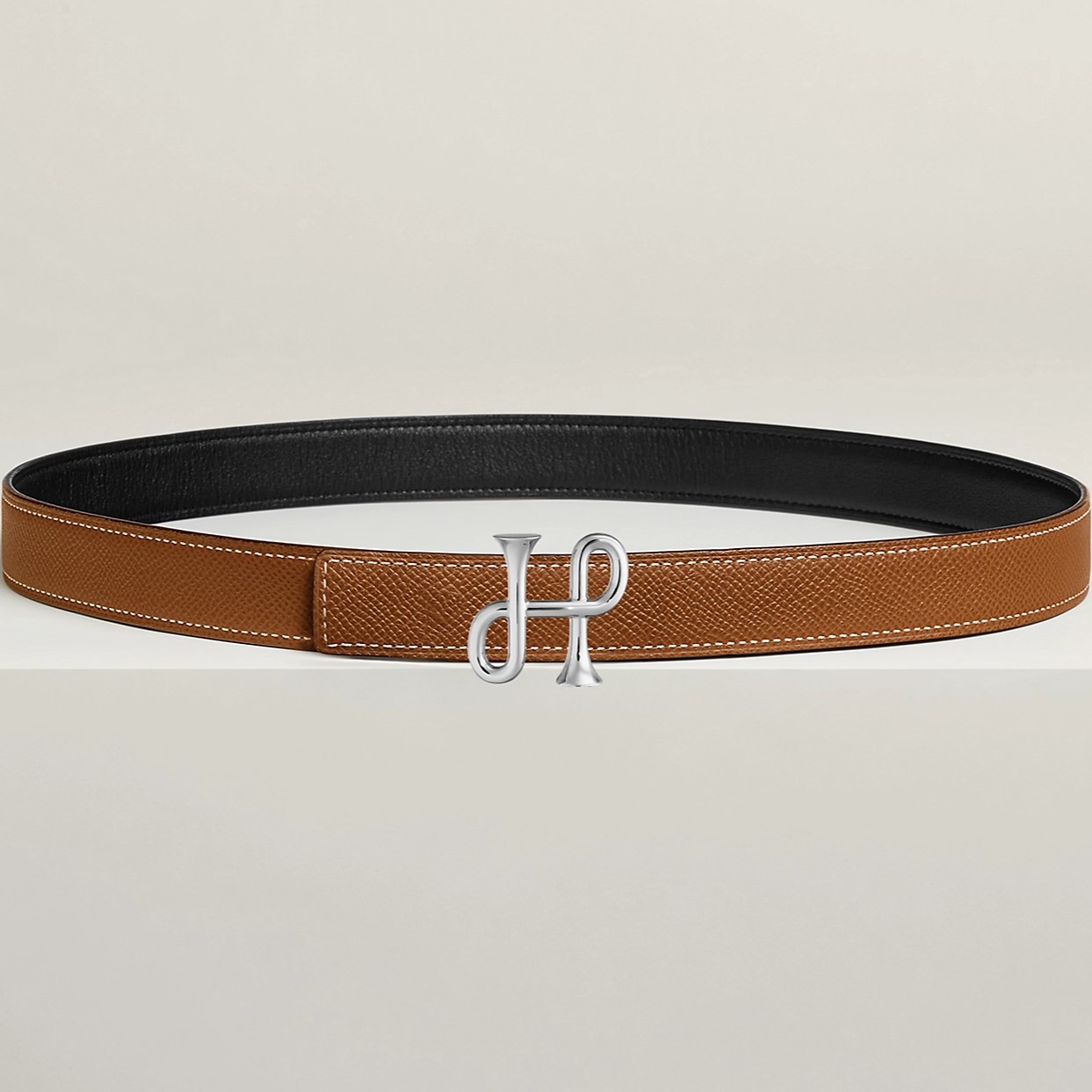 Dây nịt nữ Hermes Cor Baroque Belt Buckle Reversible Leather Strap Gold 24 mm 1