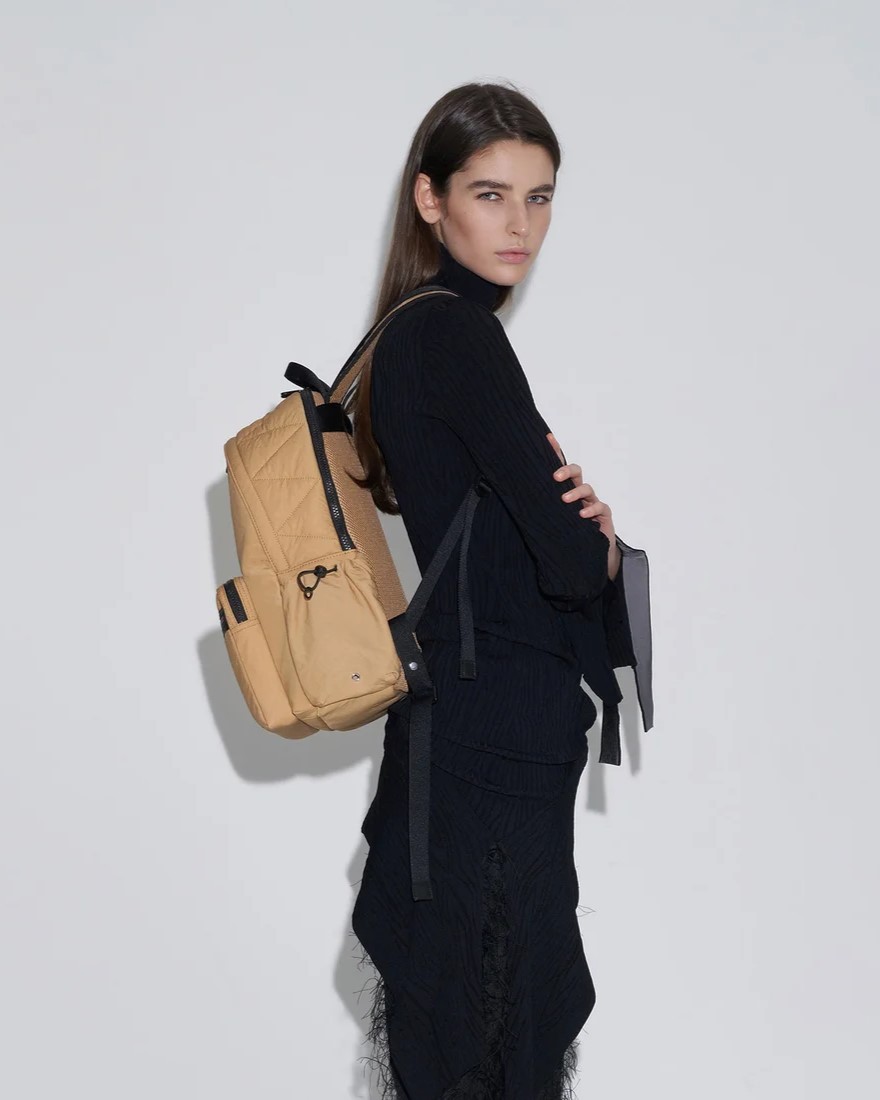 Ba lô CNK Charles Keith Soleil Nylon Backpack Camel CK2-60671589 6
