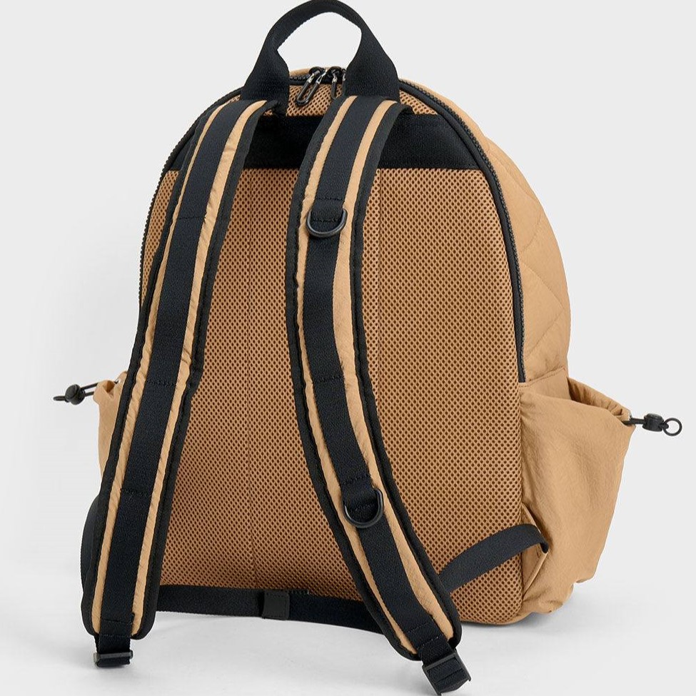 Ba lô CNK Charles Keith Soleil Nylon Backpack Camel CK2-60671589 9