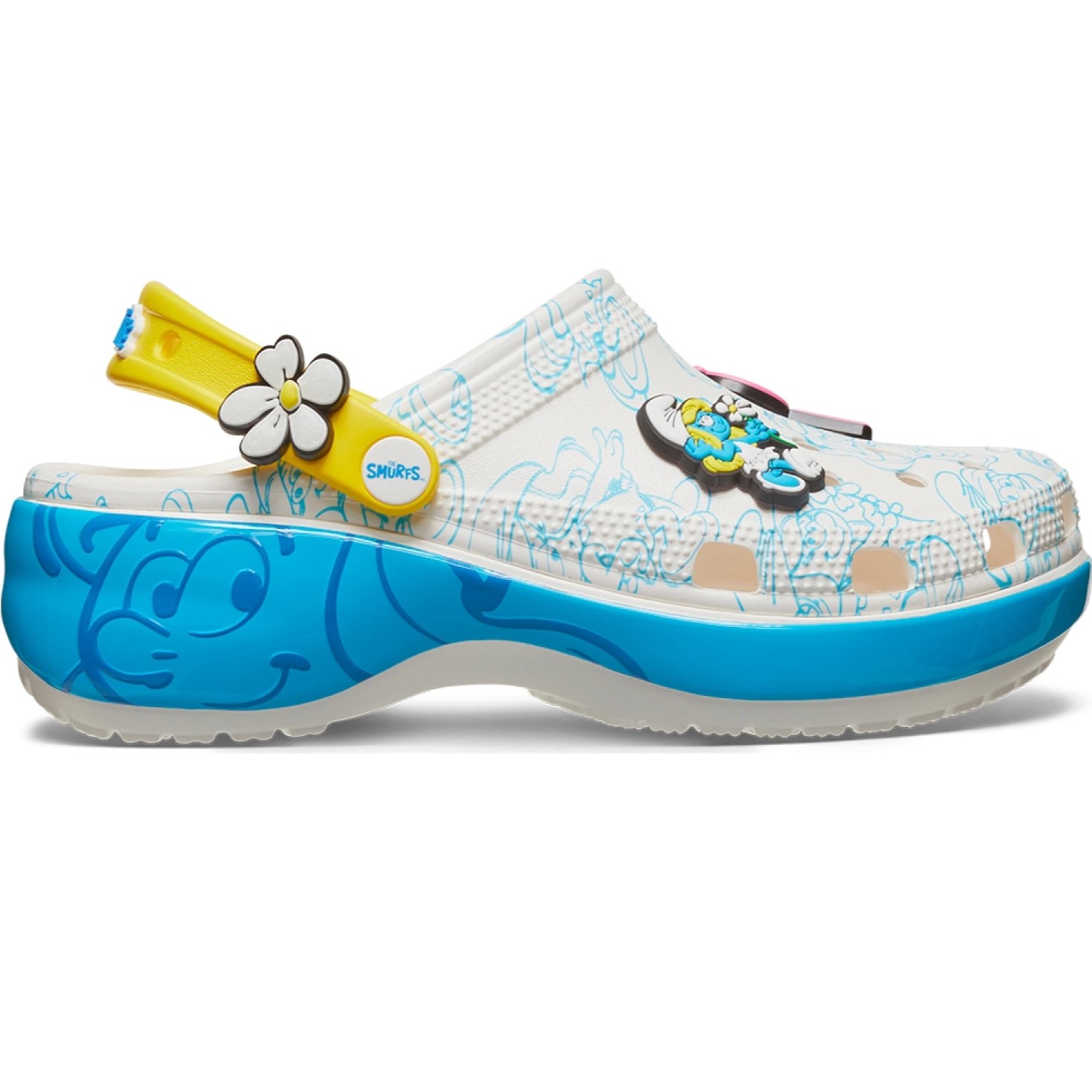 Giày sandal Crocs Unisex Smurfs Platform Clog 210822-90H 2