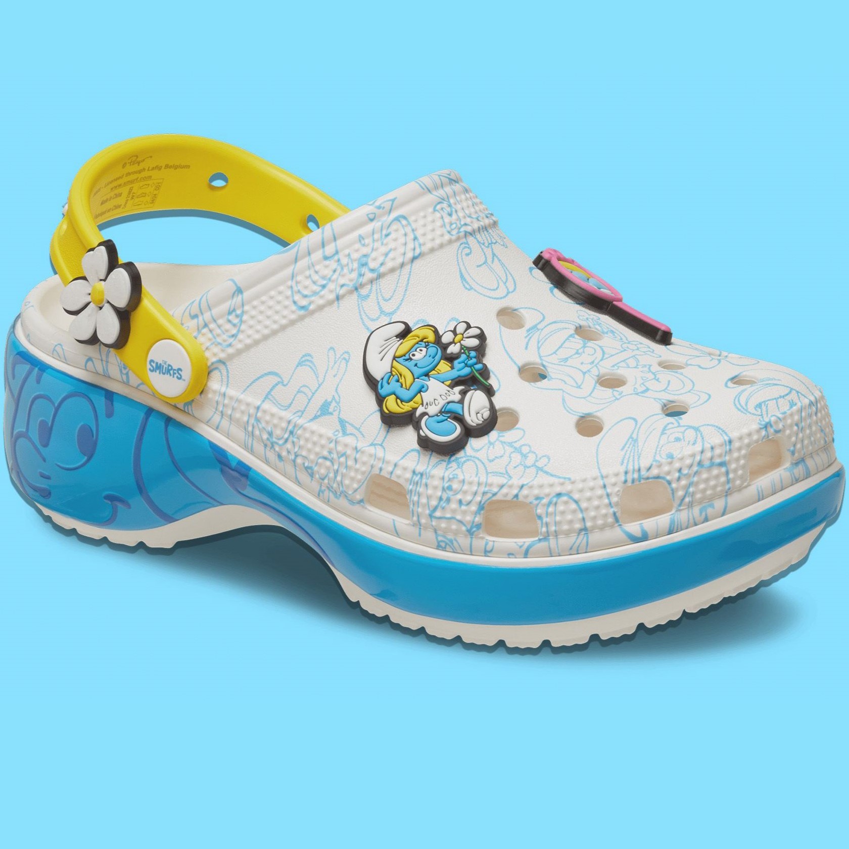 Giày sandal Crocs Unisex Smurfs Platform Clog 210822-90H 10