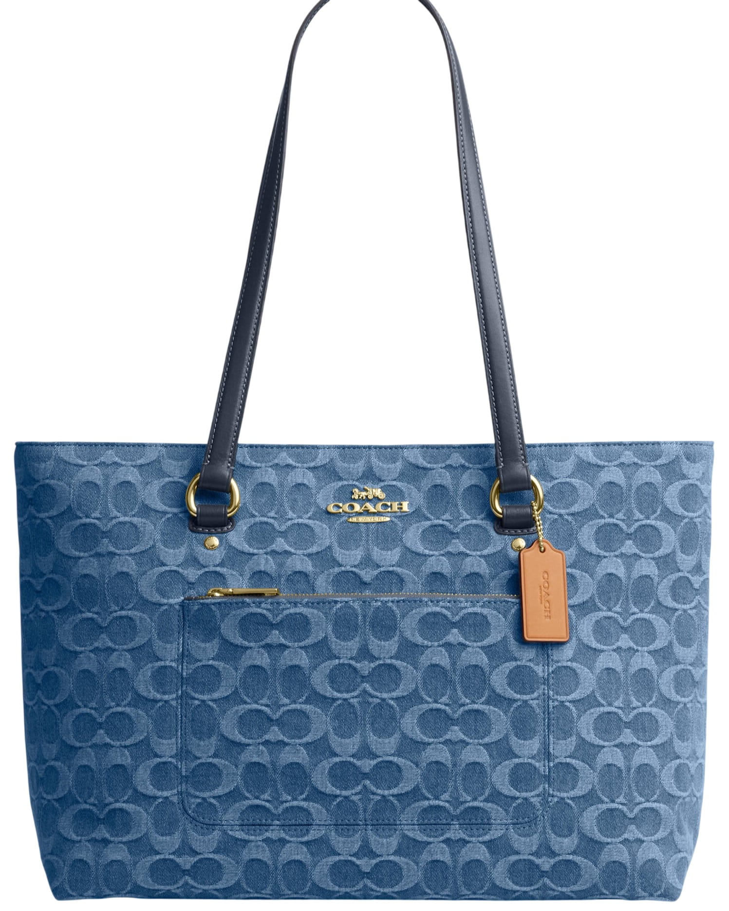 Túi đeo vai nữ Coach Station Tote Bag In Signature Denim Blue CDB88 2