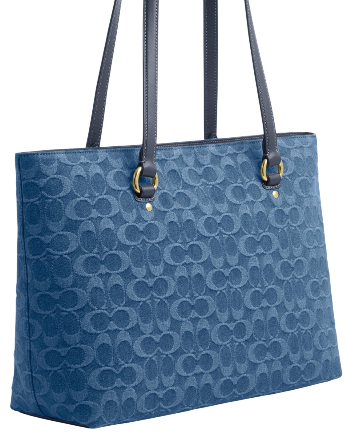 Túi đeo vai nữ Coach Station Tote Bag In Signature Denim Blue CDB88 3