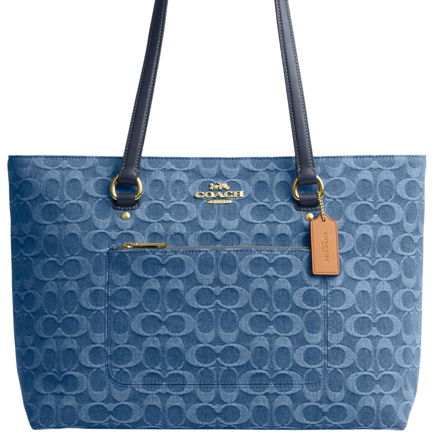 Túi đeo vai nữ Coach Station Tote Bag In Signature Denim Blue CDB88 4