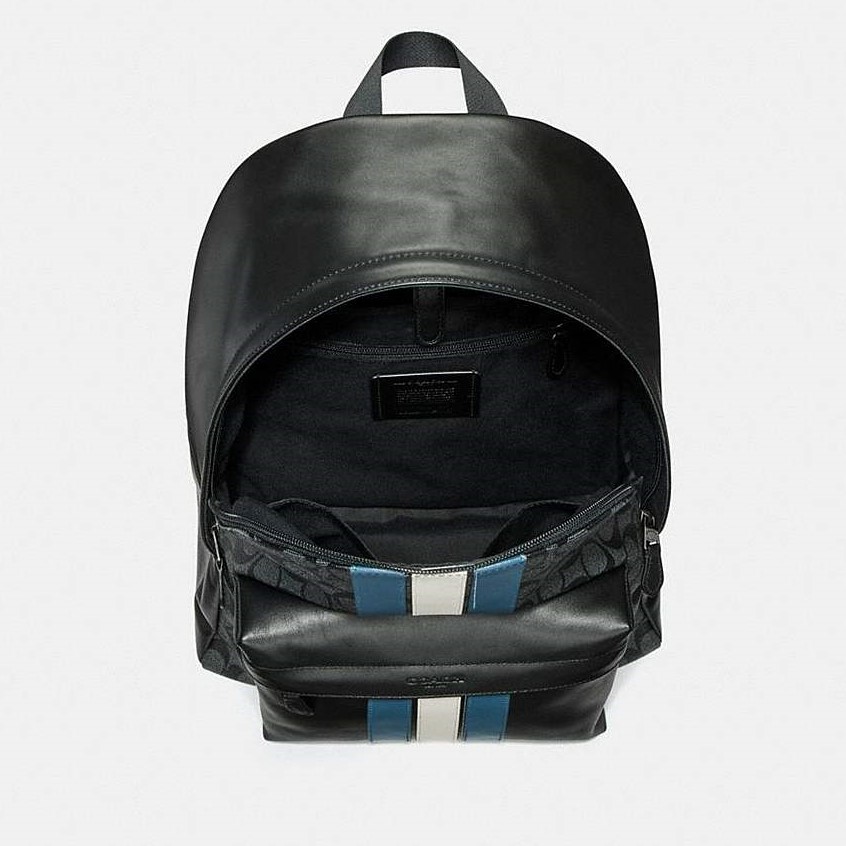 BA LÔ COACH CHARLES BACKPACK IN SIGNATURE CANVAS WITH VARSITY STRIPE 7