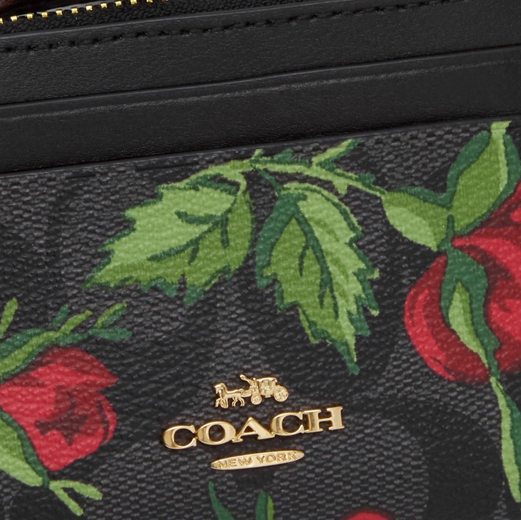 VÍ NGẮN COACH CẦM TAY NỮ SNAP WALLET IN SIGNATURE CANVAS WITH FAIRYTALE ROSE PRINT 2
