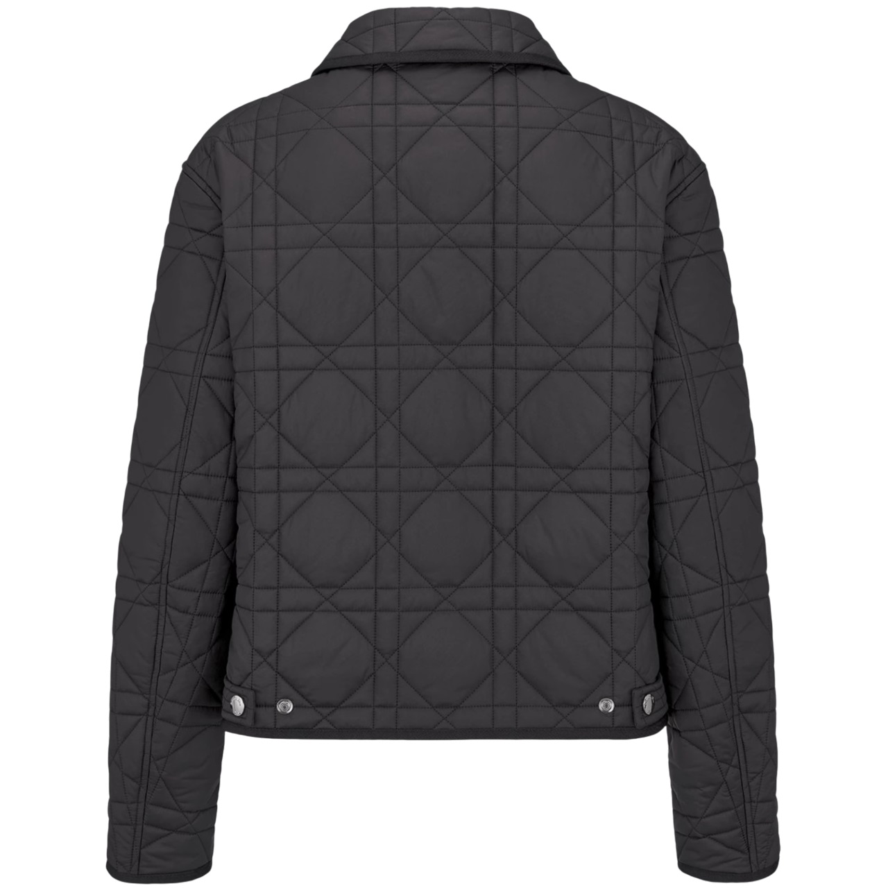 Áo khoác trần chỉ Dior Macrocannage pea coat with belt Quilted functional taffeta in black 3