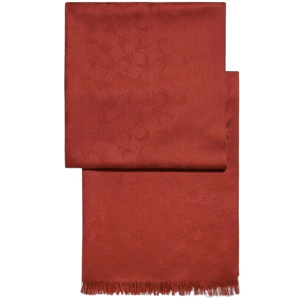 Khăn choàng nữ Coach Fringe Scarf Signature C Logo Wrap True Red F76394 5