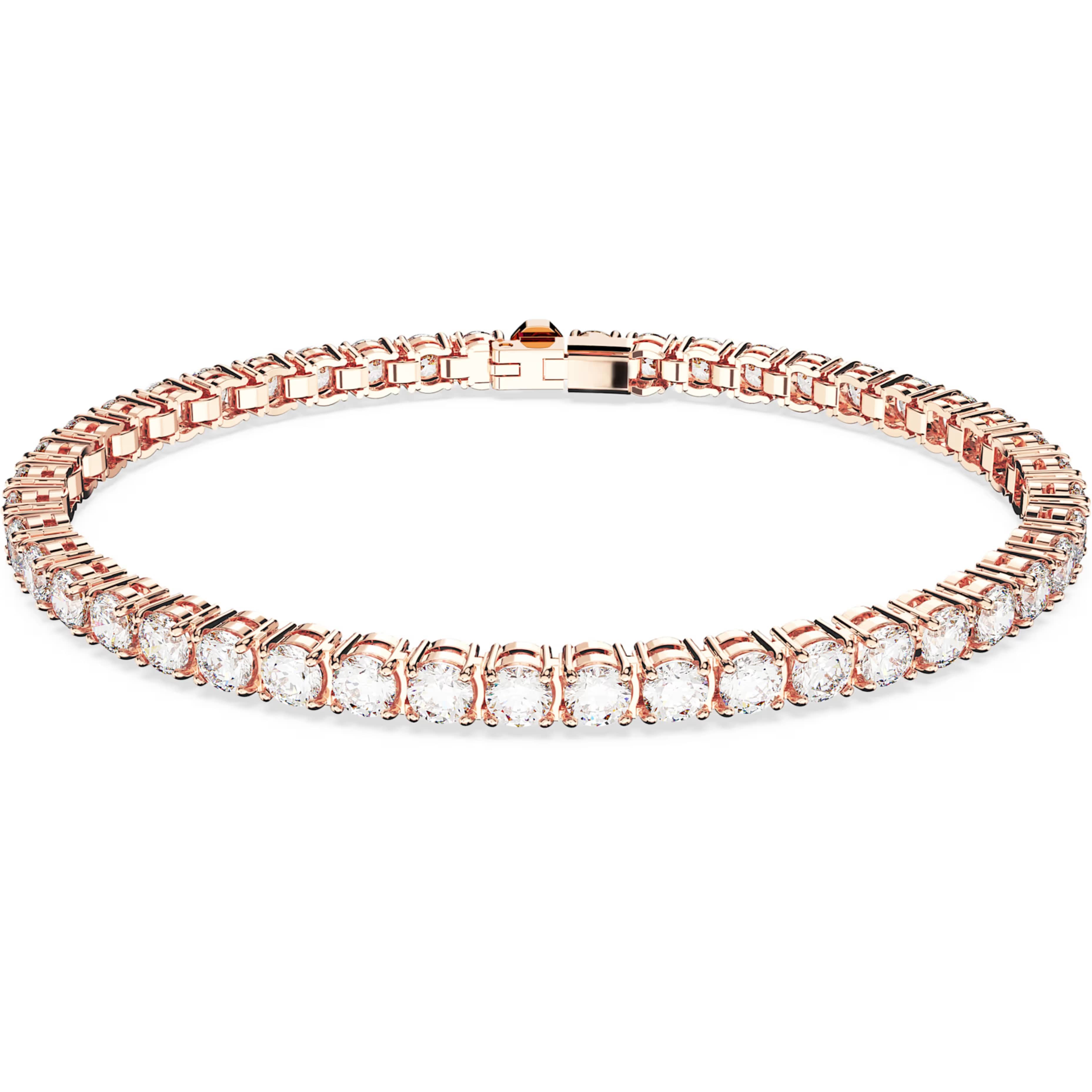Lắc tay Swarovski Matrix Tennis Bracelet Round Cut Rose Gold-tone Plated 5657661 2