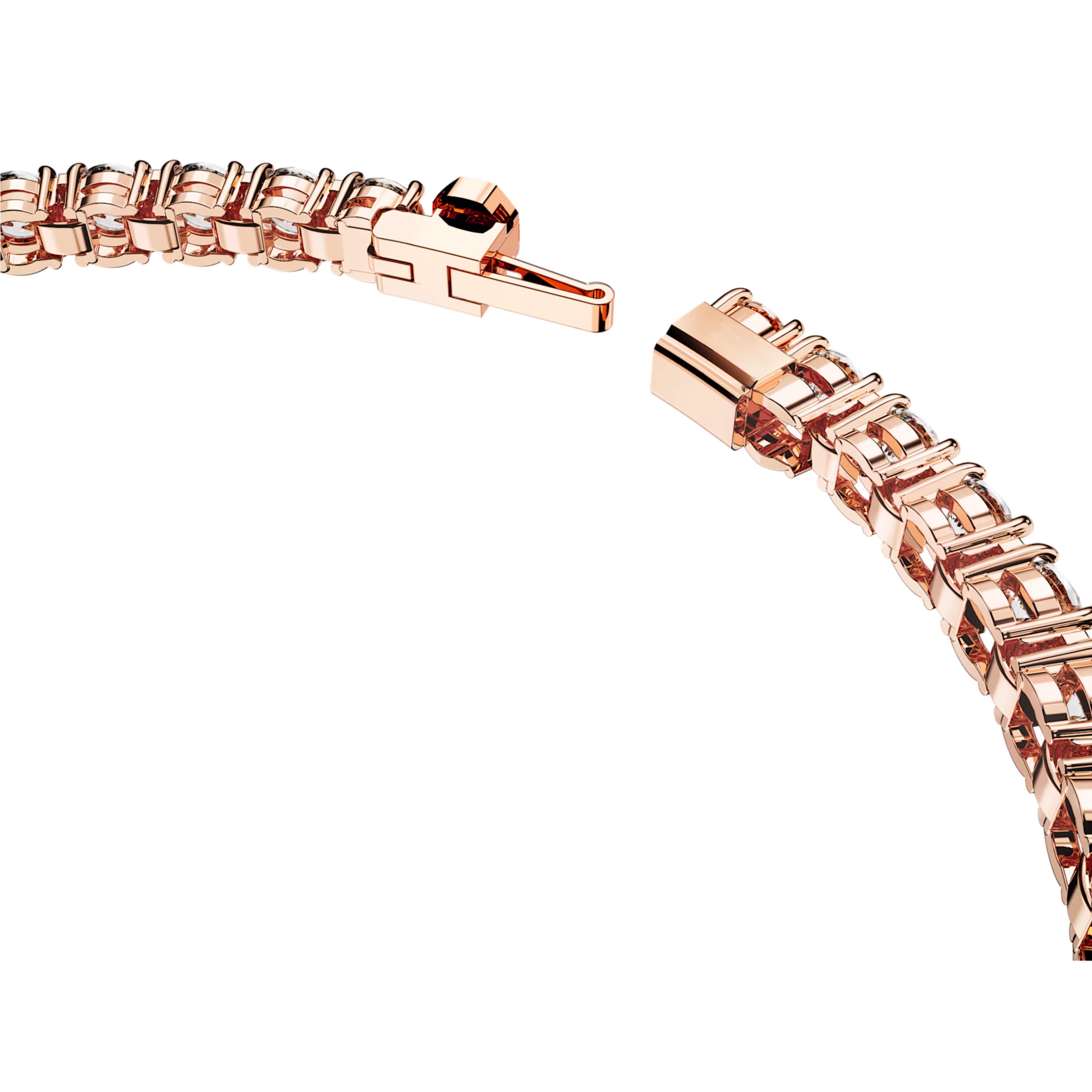 Lắc tay Swarovski Matrix Tennis Bracelet Round Cut Rose Gold-tone Plated 5657661 4