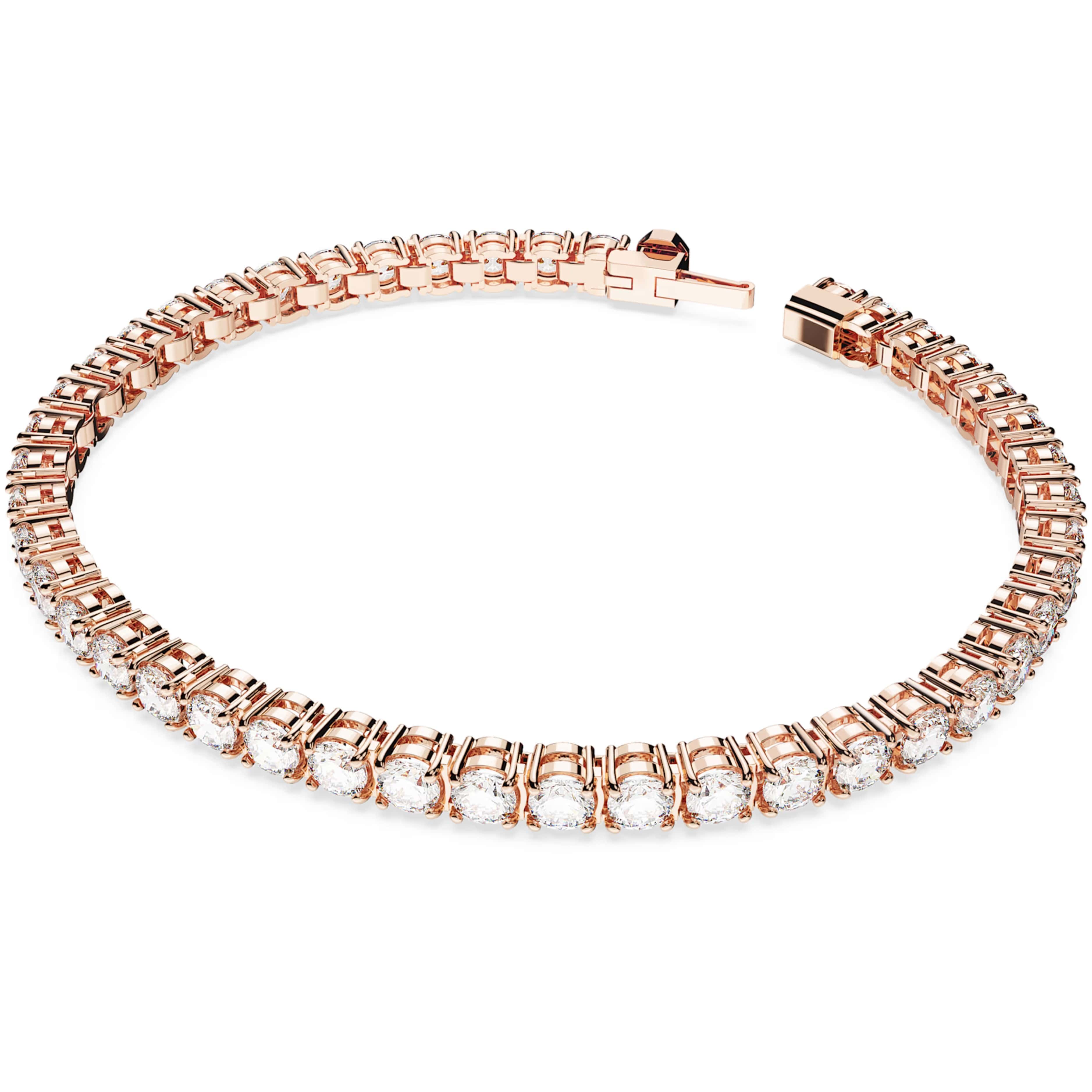 Lắc tay Swarovski Matrix Tennis Bracelet Round Cut Rose Gold-tone Plated 5657661 3