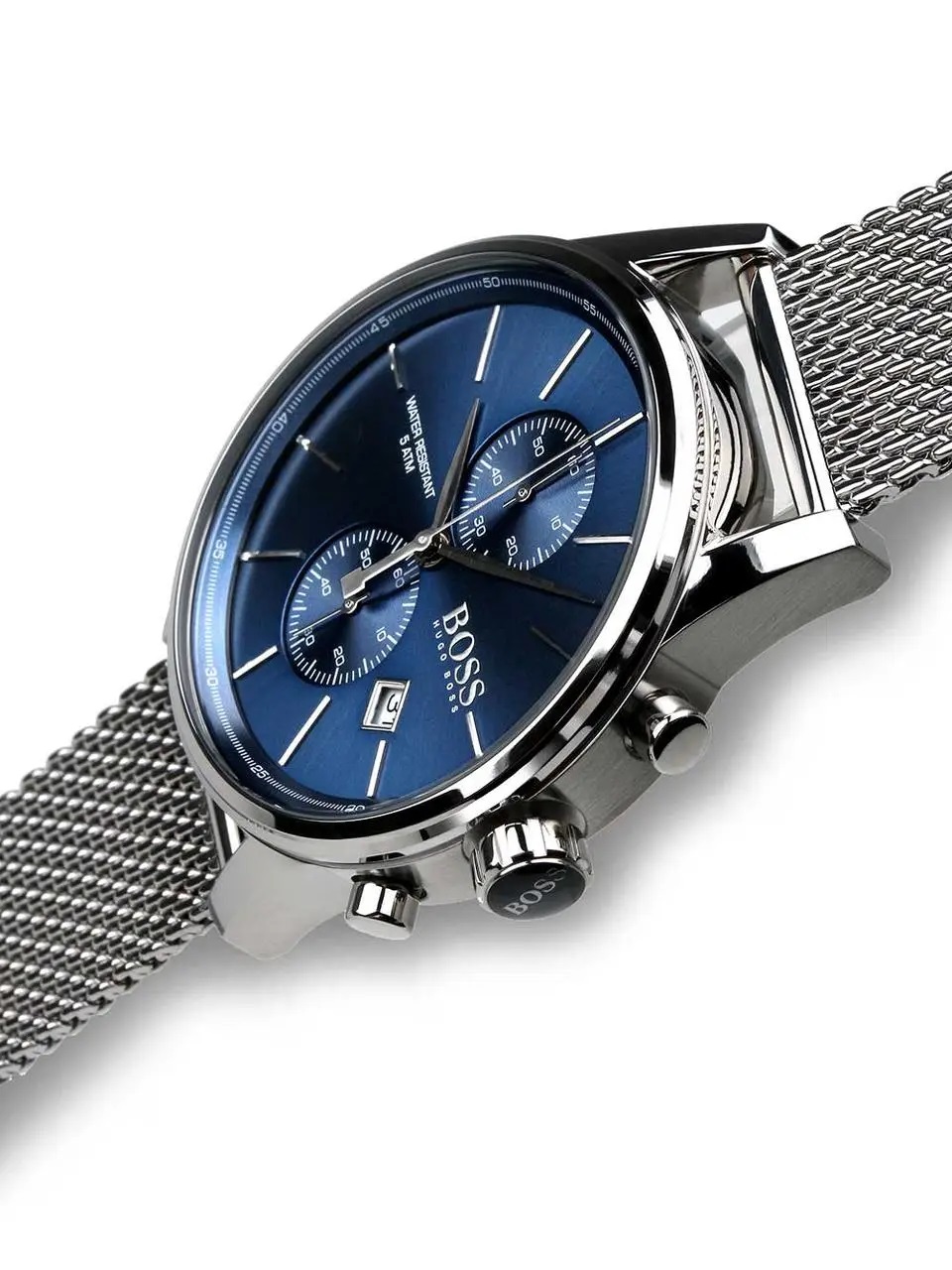ĐỒNG HỒ ĐEO TAY NAM HUGO BOSS 1513441 MENS JET STAINLESS STEEL BLUE DIAL MESH STRAP CHRONOGRAPH WATCH 3