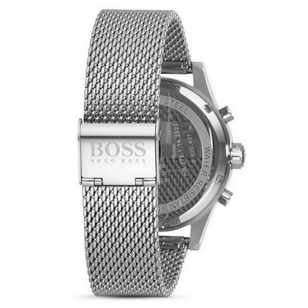 ĐỒNG HỒ ĐEO TAY NAM HUGO BOSS 1513441 MENS JET STAINLESS STEEL BLUE DIAL MESH STRAP CHRONOGRAPH WATCH 5