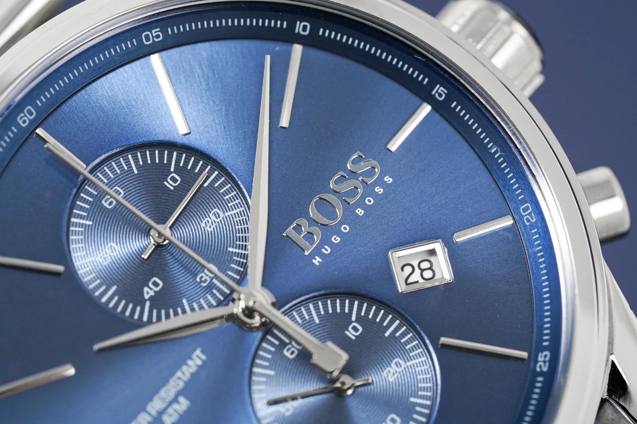 ĐỒNG HỒ ĐEO TAY NAM HUGO BOSS 1513441 MENS JET STAINLESS STEEL BLUE DIAL MESH STRAP CHRONOGRAPH WATCH 15