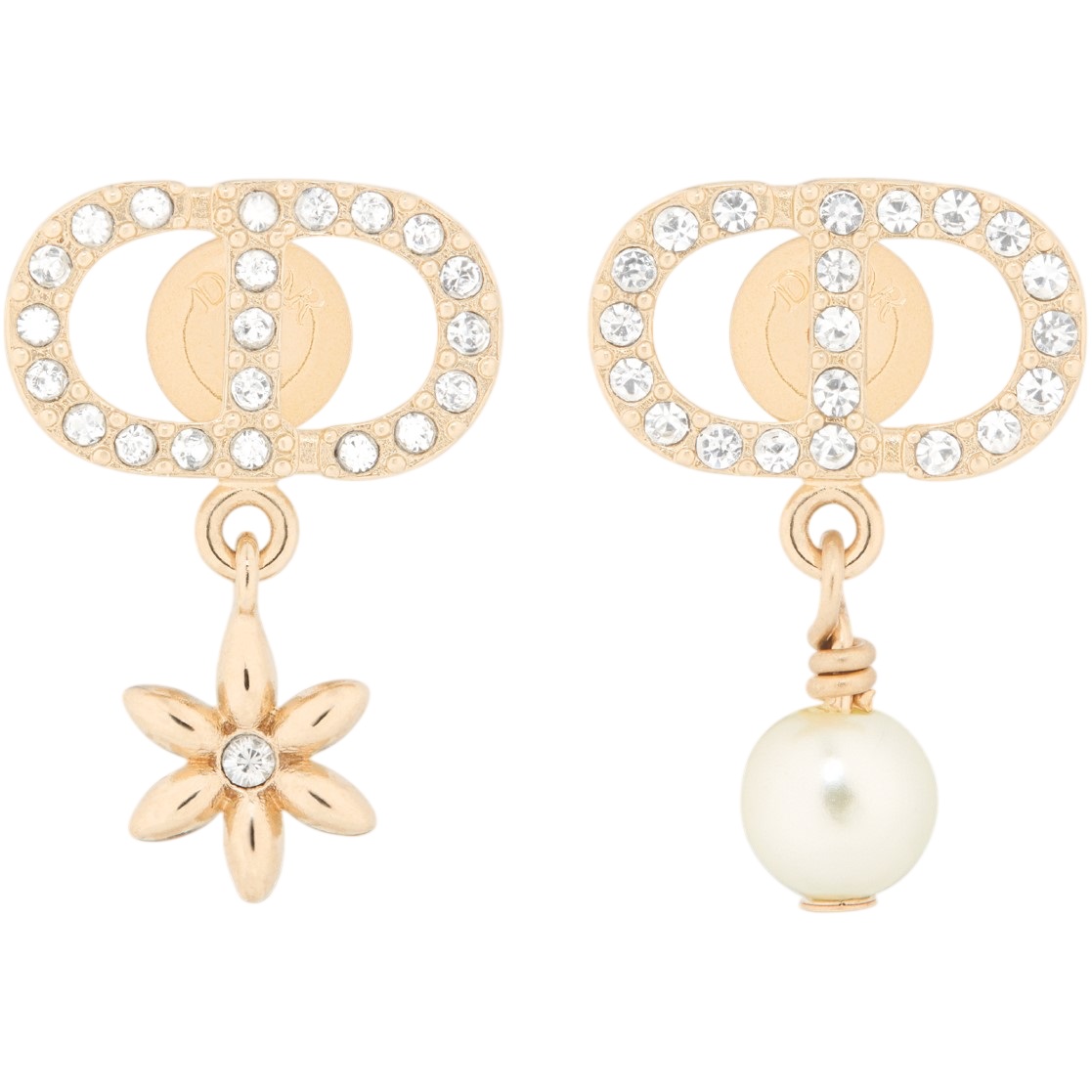 Hoa tai Dior Petit CD Daisy Earrings Pale Gold-Finish Metal White Resin Pearl 5