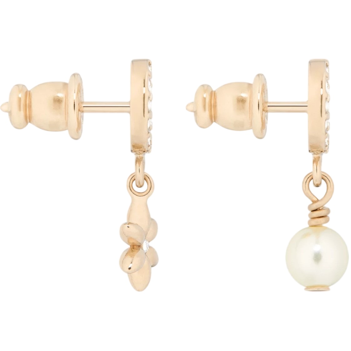 Hoa tai Dior Petit CD Daisy Earrings Pale Gold-Finish Metal White Resin Pearl 4