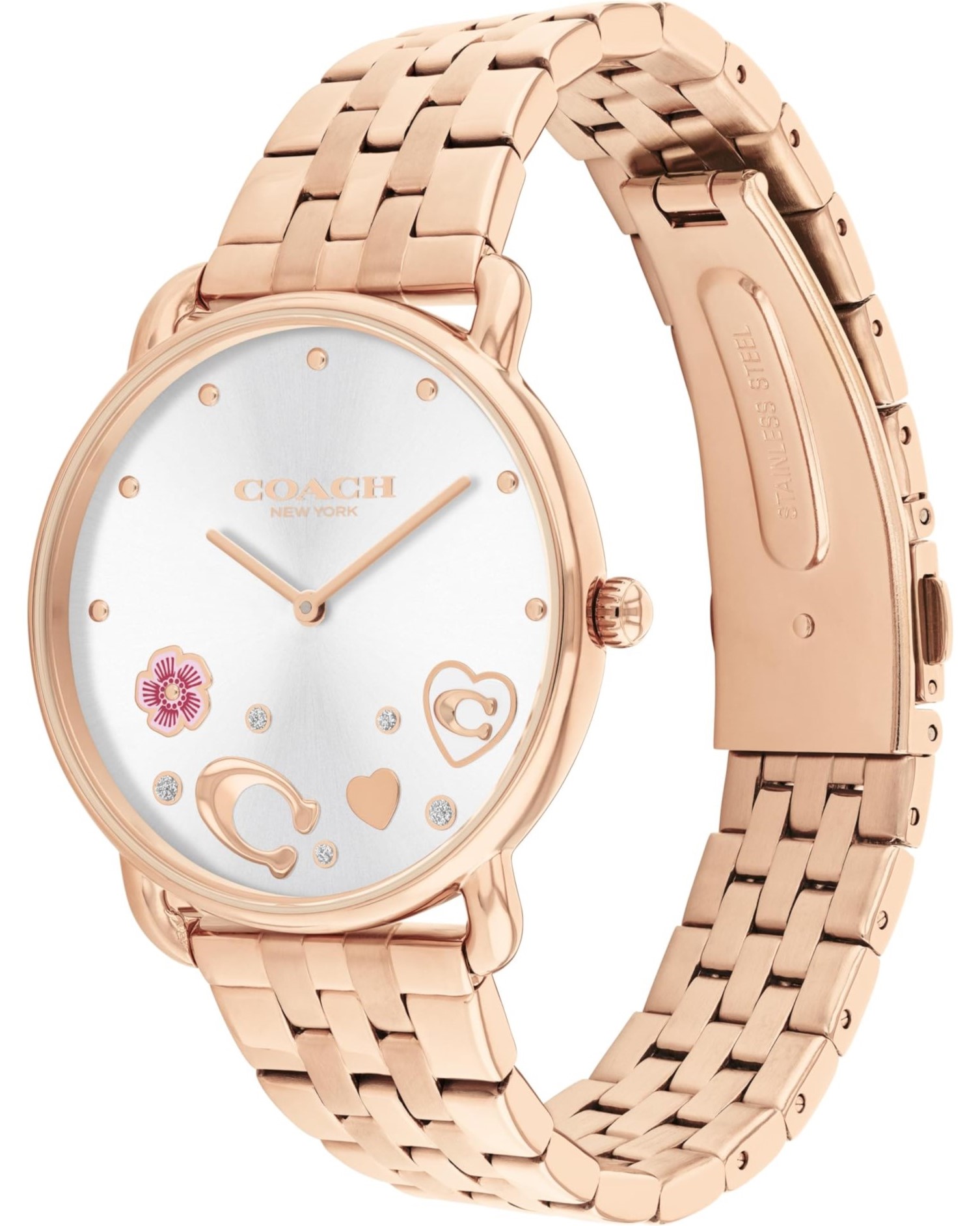 Đồng hồ đeo tay nữ Coach Elliot Silver Rose Gold-Toned Stainless Steel Bracelet Watch 14504285 8