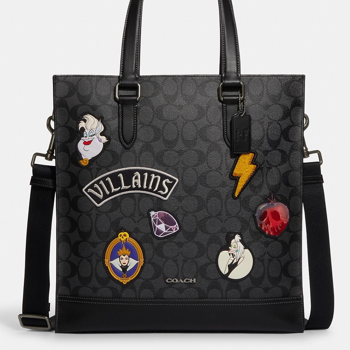 Licensed Disney Mickey Mouse Black Ivory Faux Leather Tote Bag: Disney  Mickey Mouse Iconic Tote Bag