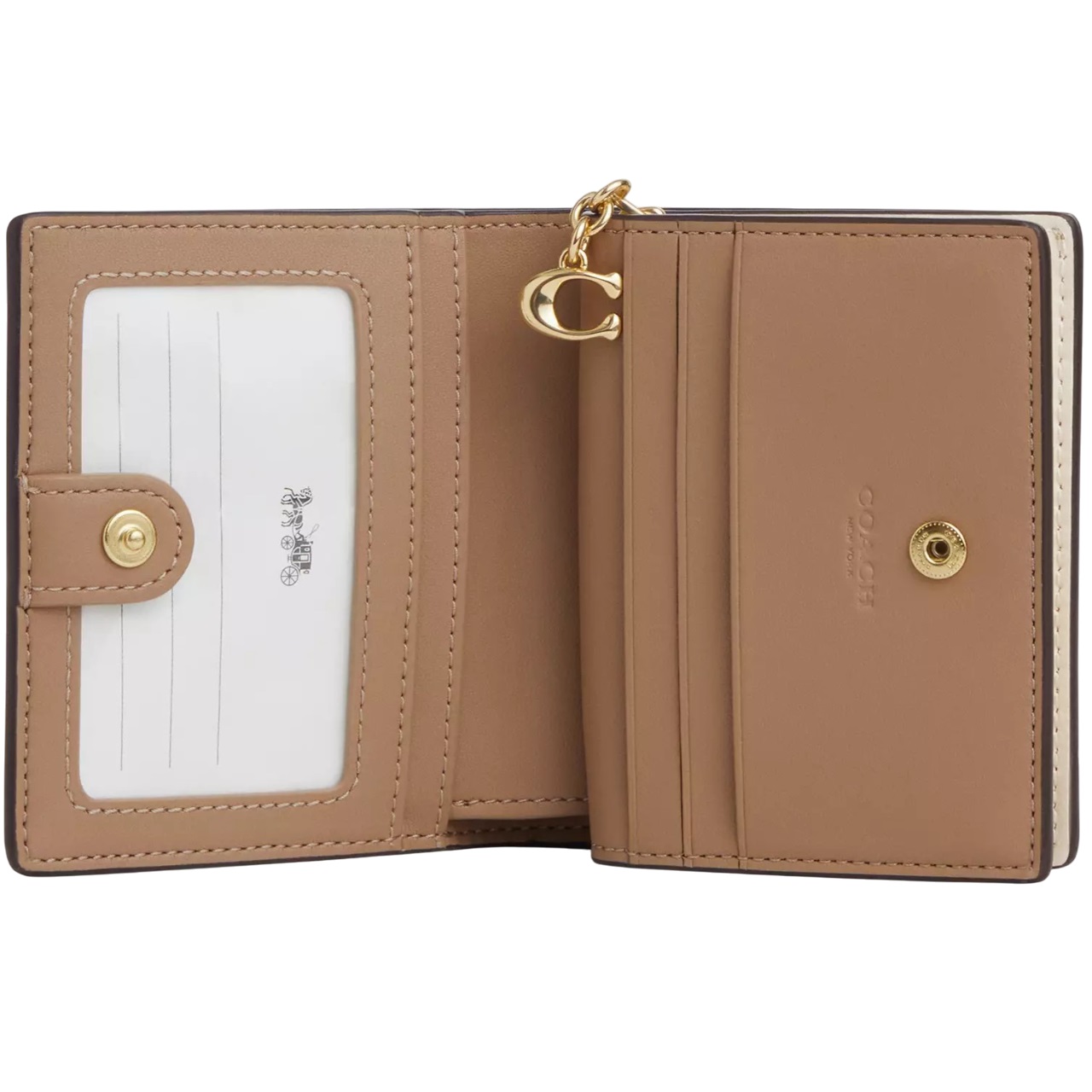 Ví nữ Coach ngắn Snap Wallet In Signature Canvas With Heart Print CQ145 1
