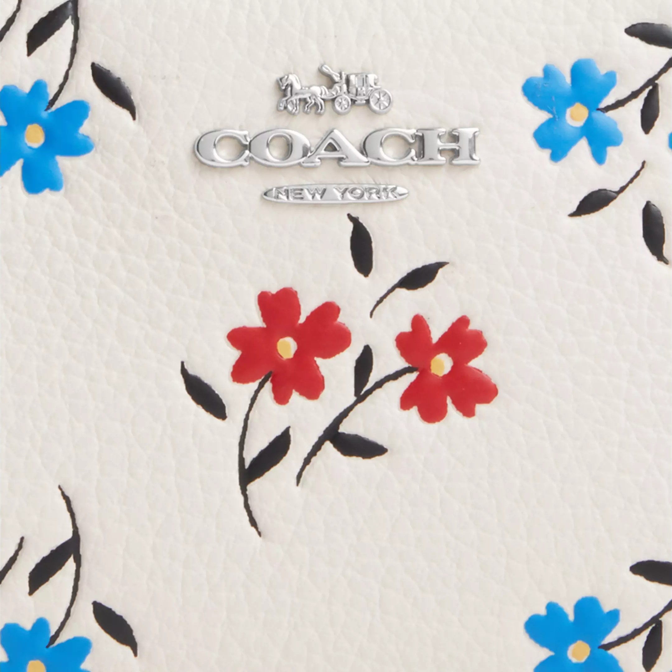 Ví cầm tay Coach nữ ngắn Snap Wallet Floral Print Chalk Multi CT981 1