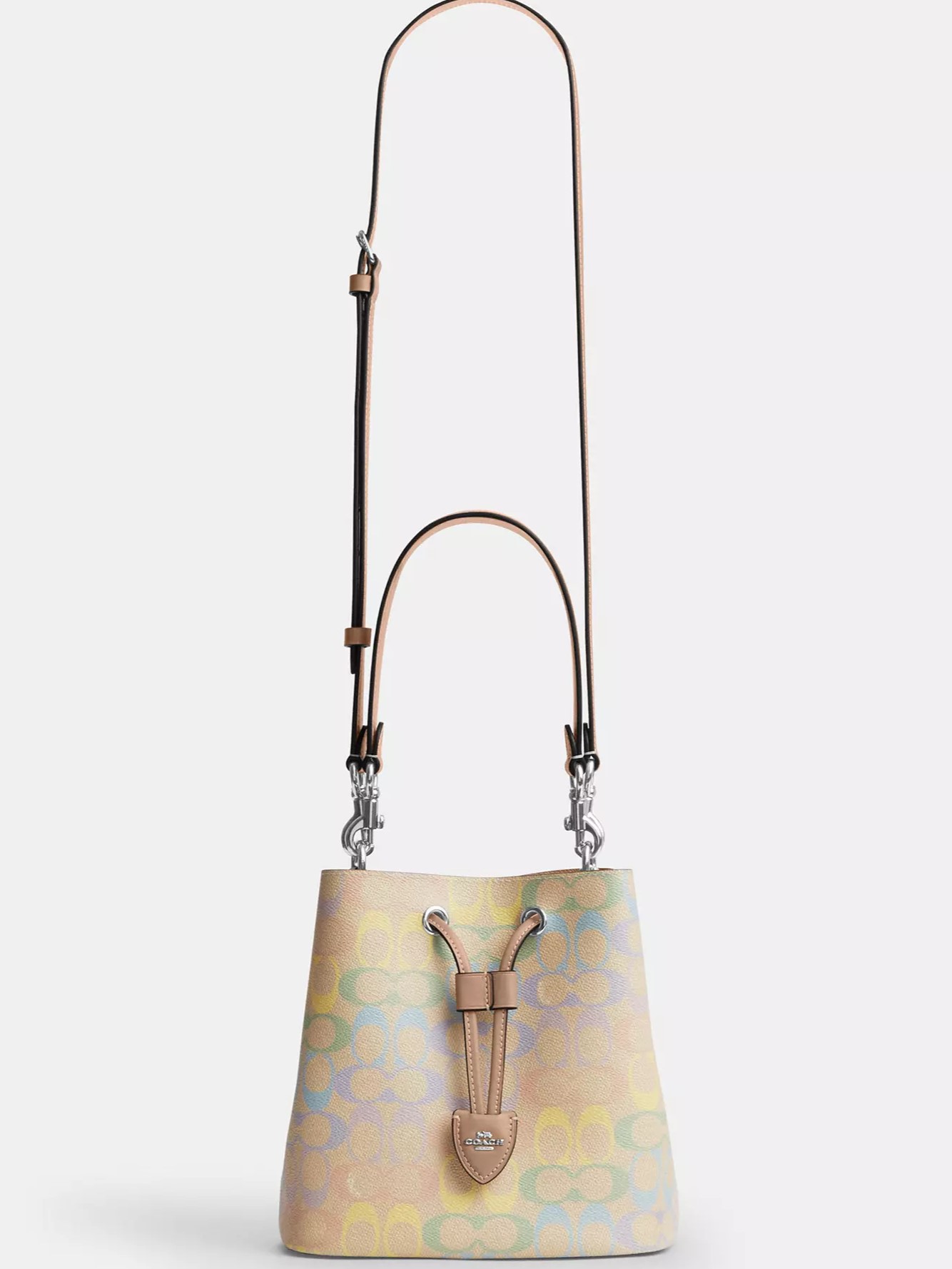 Túi xách Coach Rowan Bucket Bag In Rainbow Signature Canvas Sand Multi CDA92 3